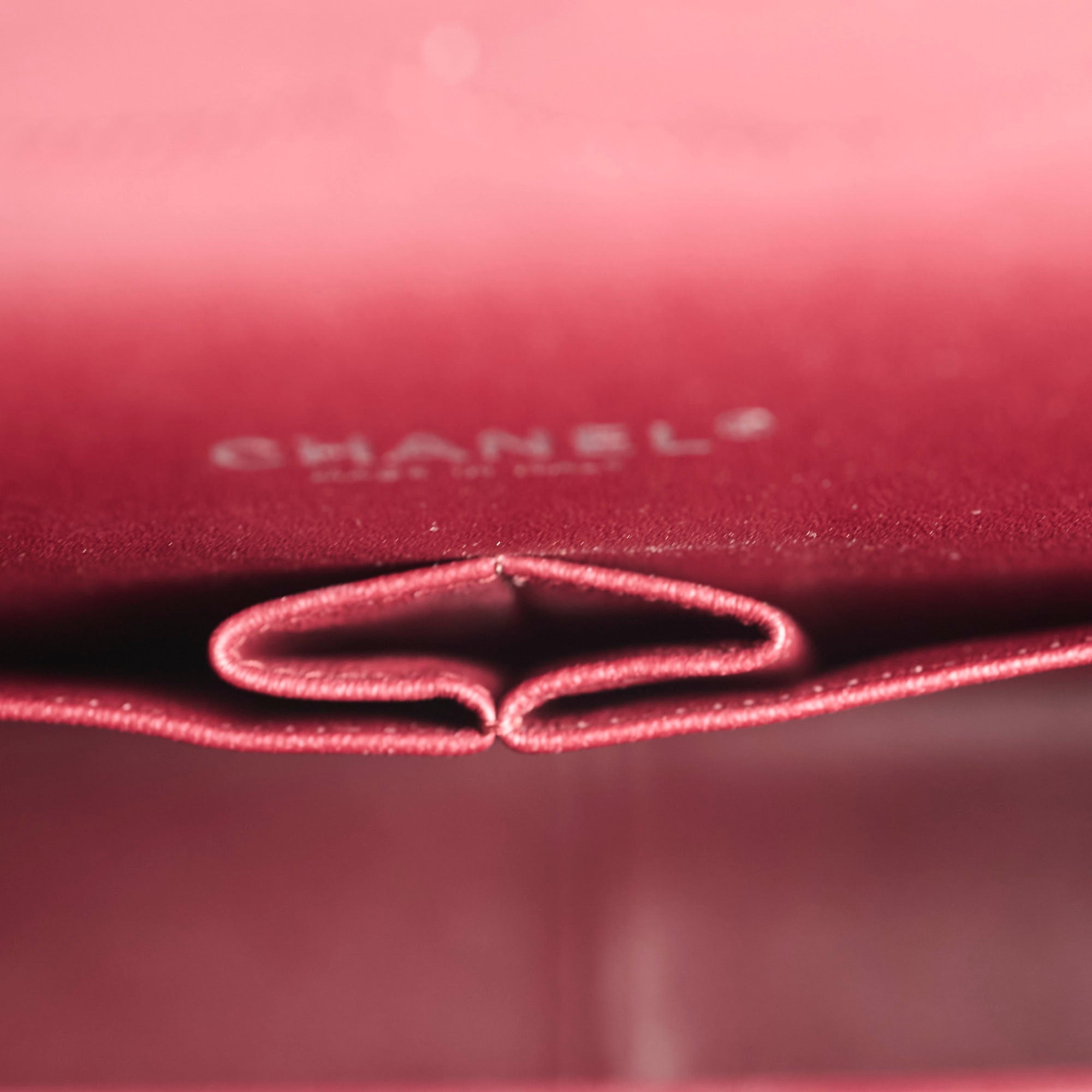 Chanel Maxi Classic Flap Burgundy Striated Quilted Patent Leather bag