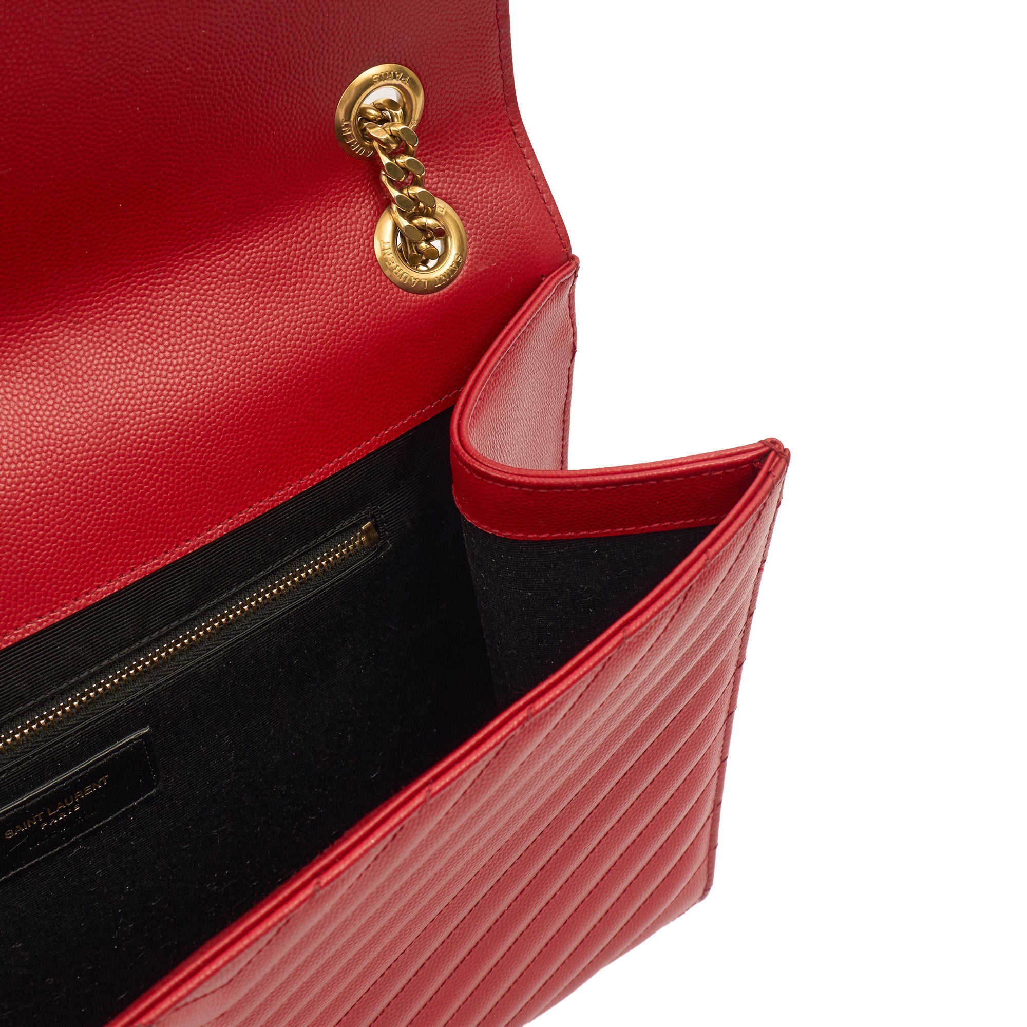 Saint Laurent Shoulder Bag Envelope - Large in Red, Leather