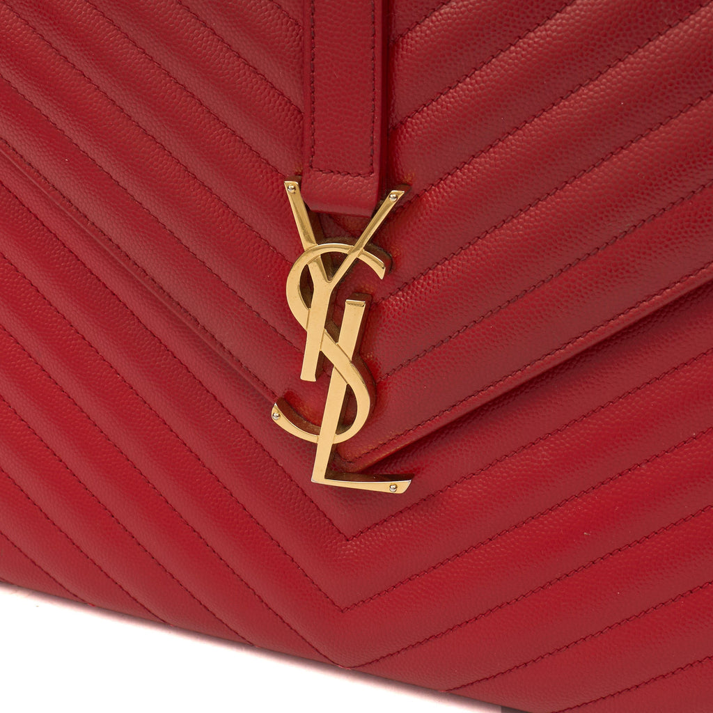 Saint Laurent Shoulder Bag Envelope - Large in Red, Leather