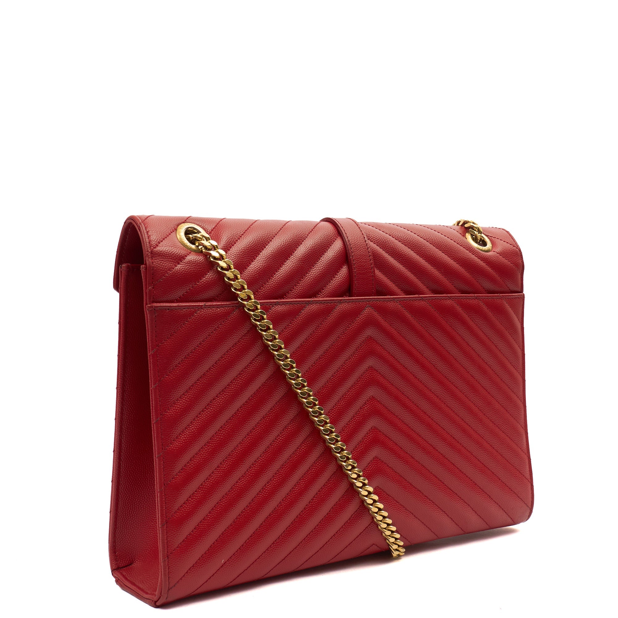 Saint Laurent Shoulder Bag Envelope - Large in Red, Leather