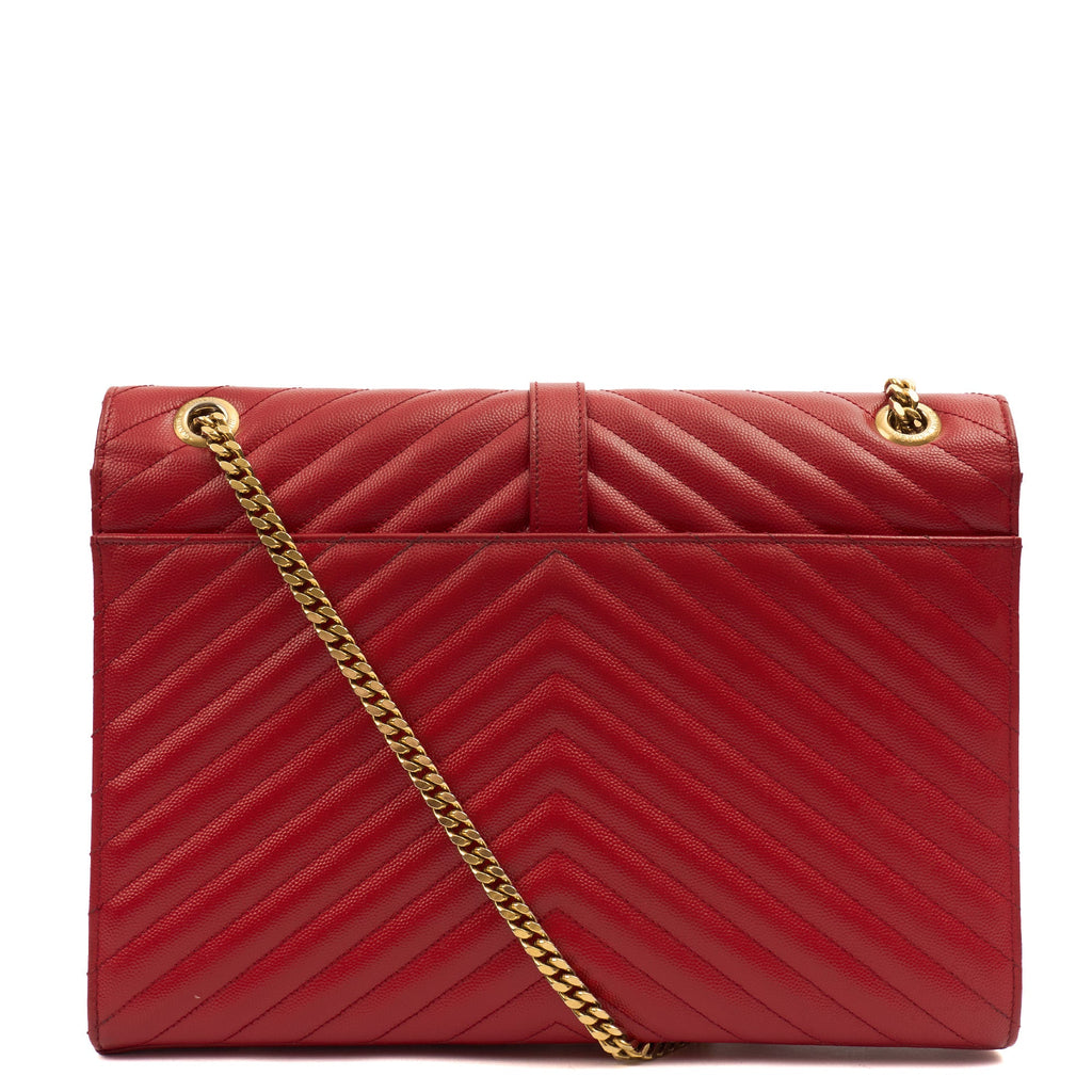 Saint Laurent Shoulder Bag Envelope - Large in Red, Leather