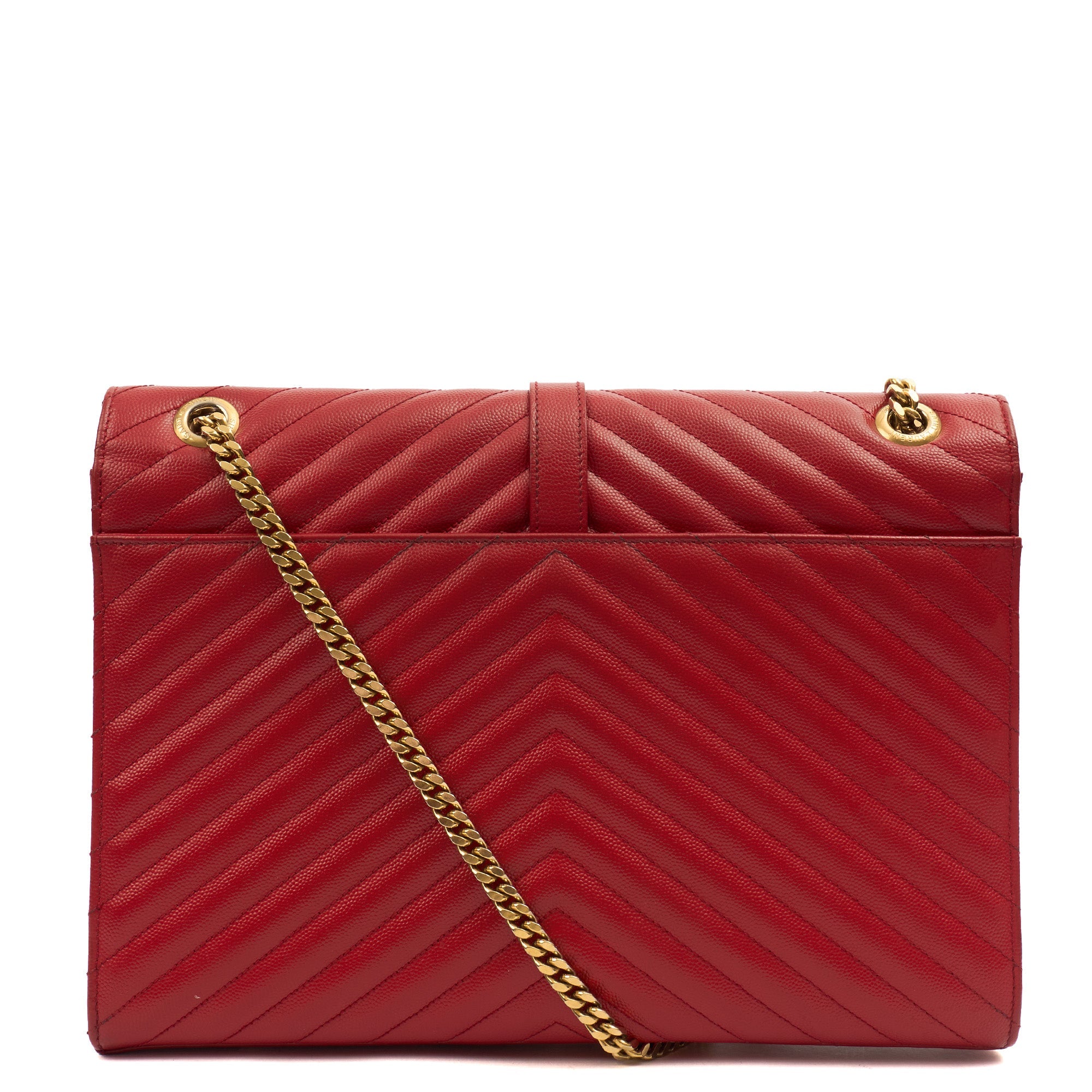 Saint Laurent Shoulder Bag Envelope - Large in Red, Leather