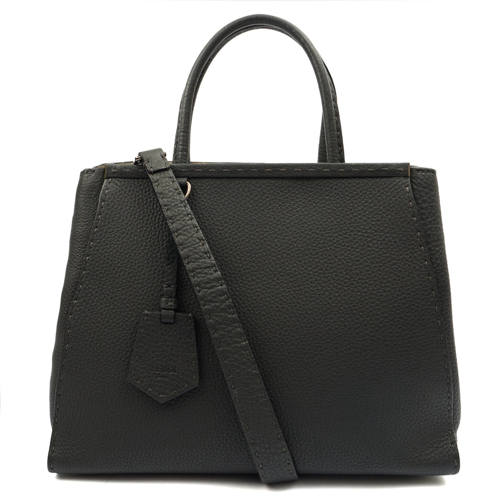 Fendi Tote Selleria Peekaboo in Grey, Leather