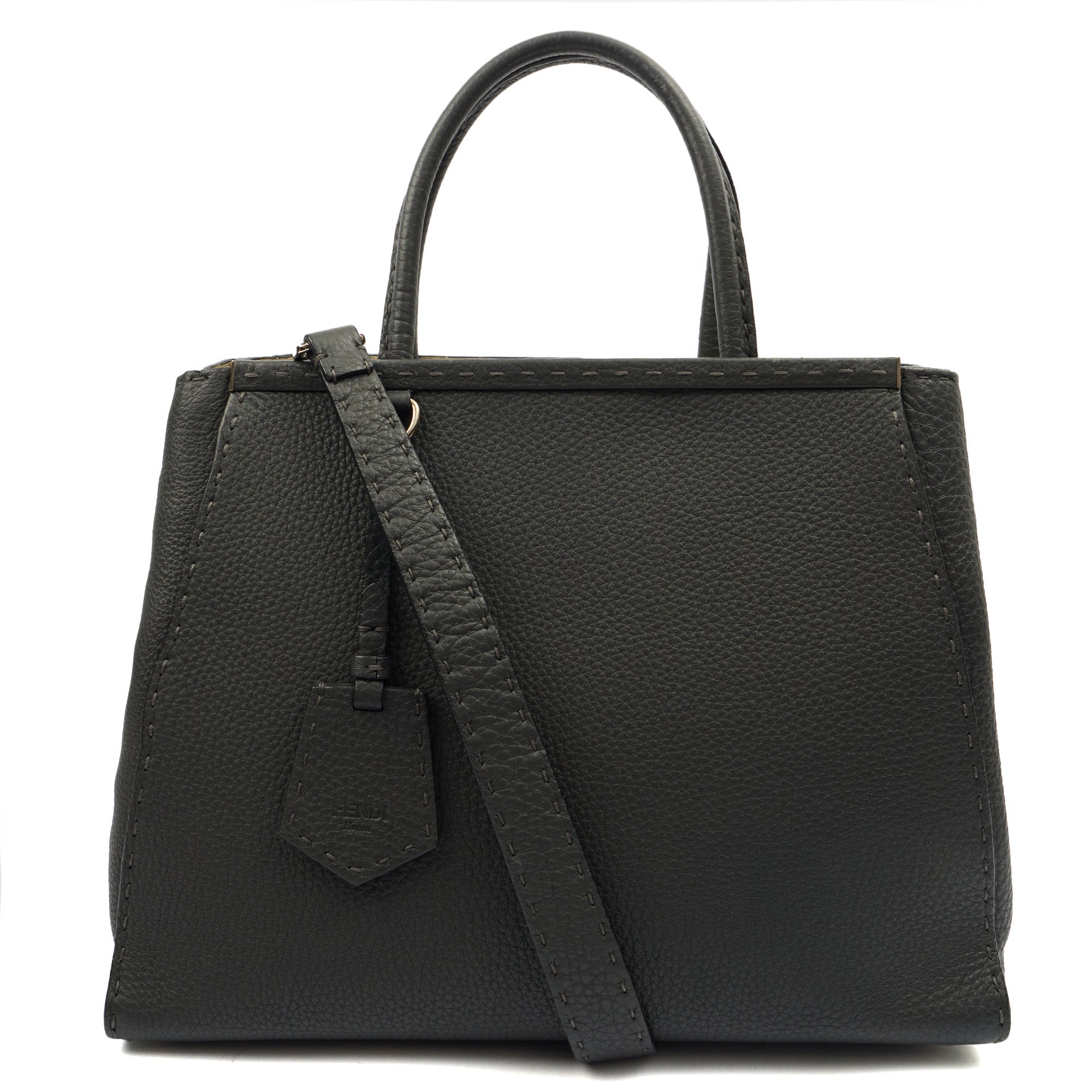 Fendi Tote Selleria Peekaboo in Grey, Leather