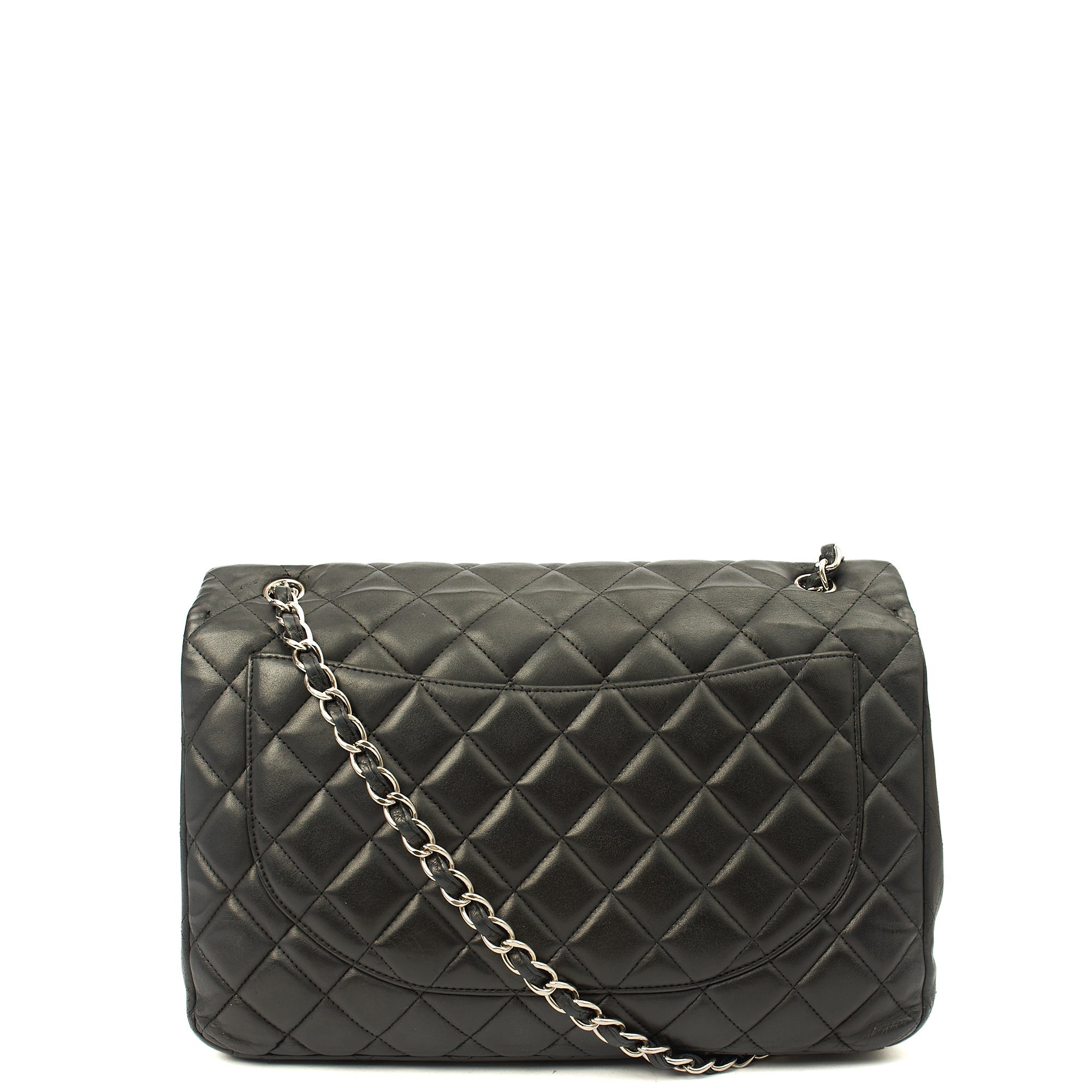 Chanel Shoulder Bag Classic Single Flap - Maxi in Black, Lambskin Leather