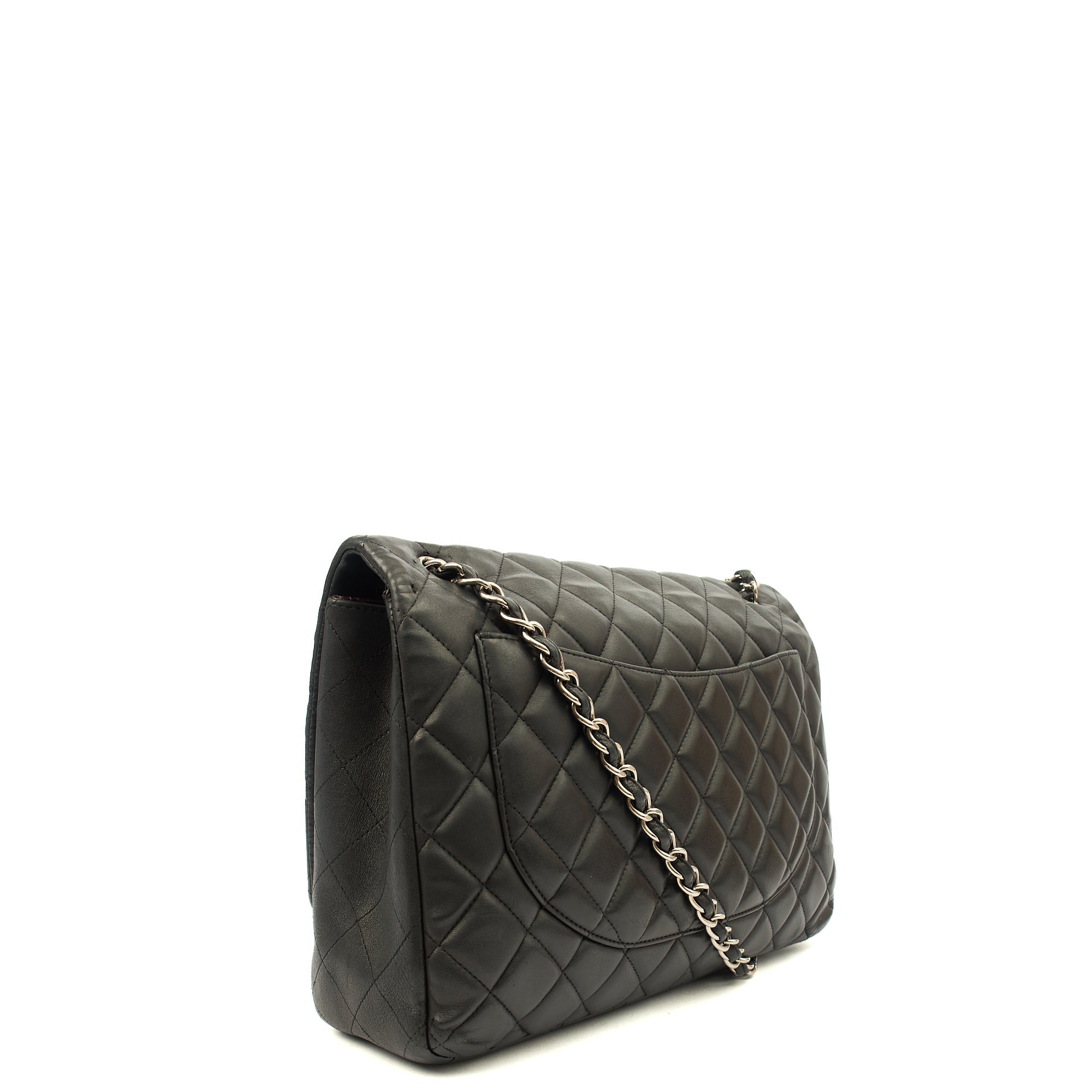 Chanel Shoulder Bag Classic Single Flap - Maxi in Black, Lambskin Leather