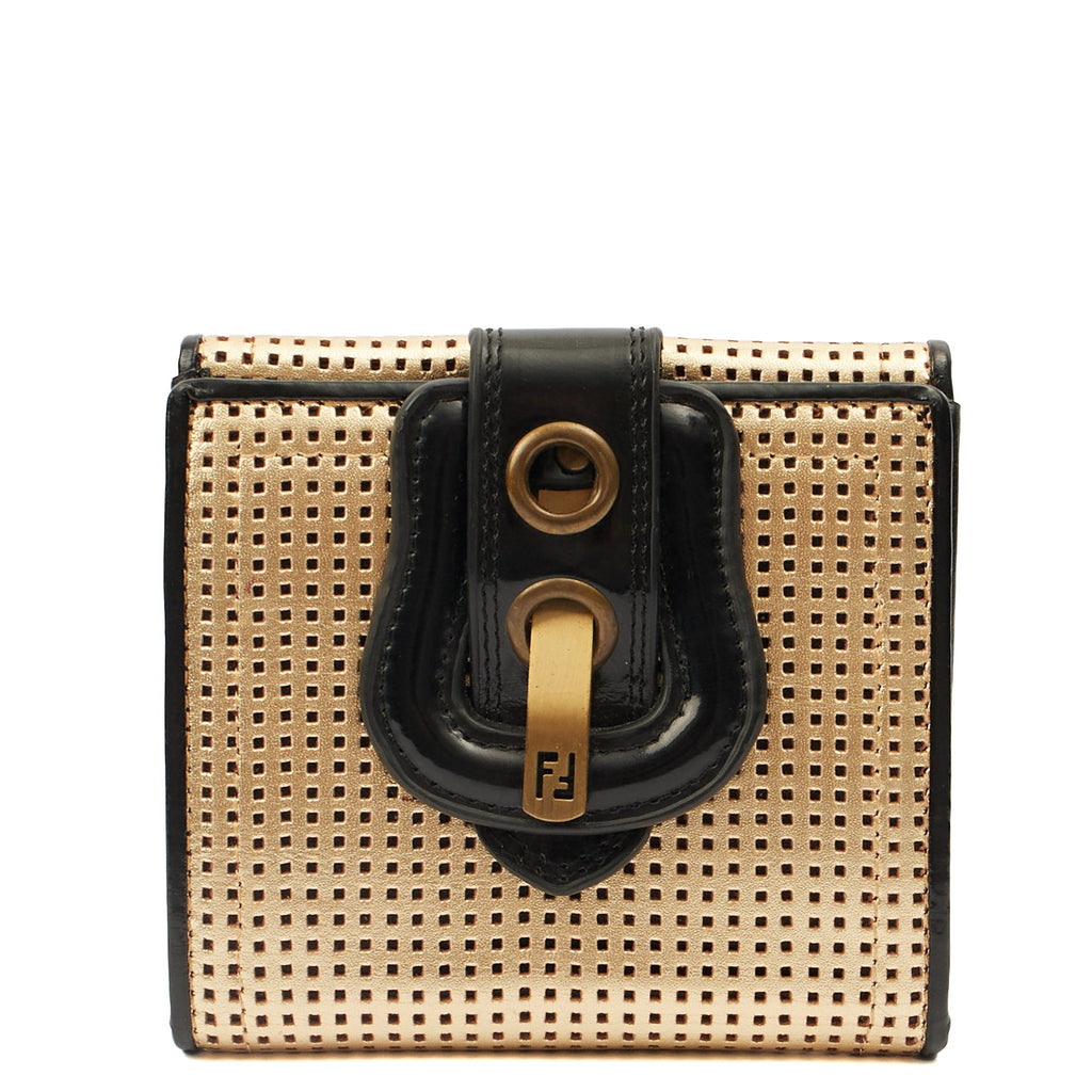 Fendi Wallet B Bag in Metallic, Leather
