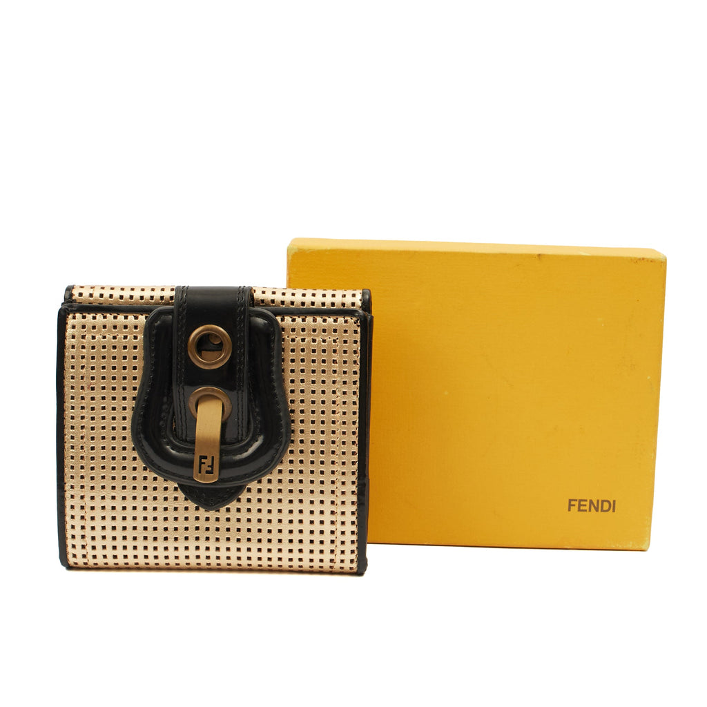 Fendi Wallet B Bag in Metallic, Leather
