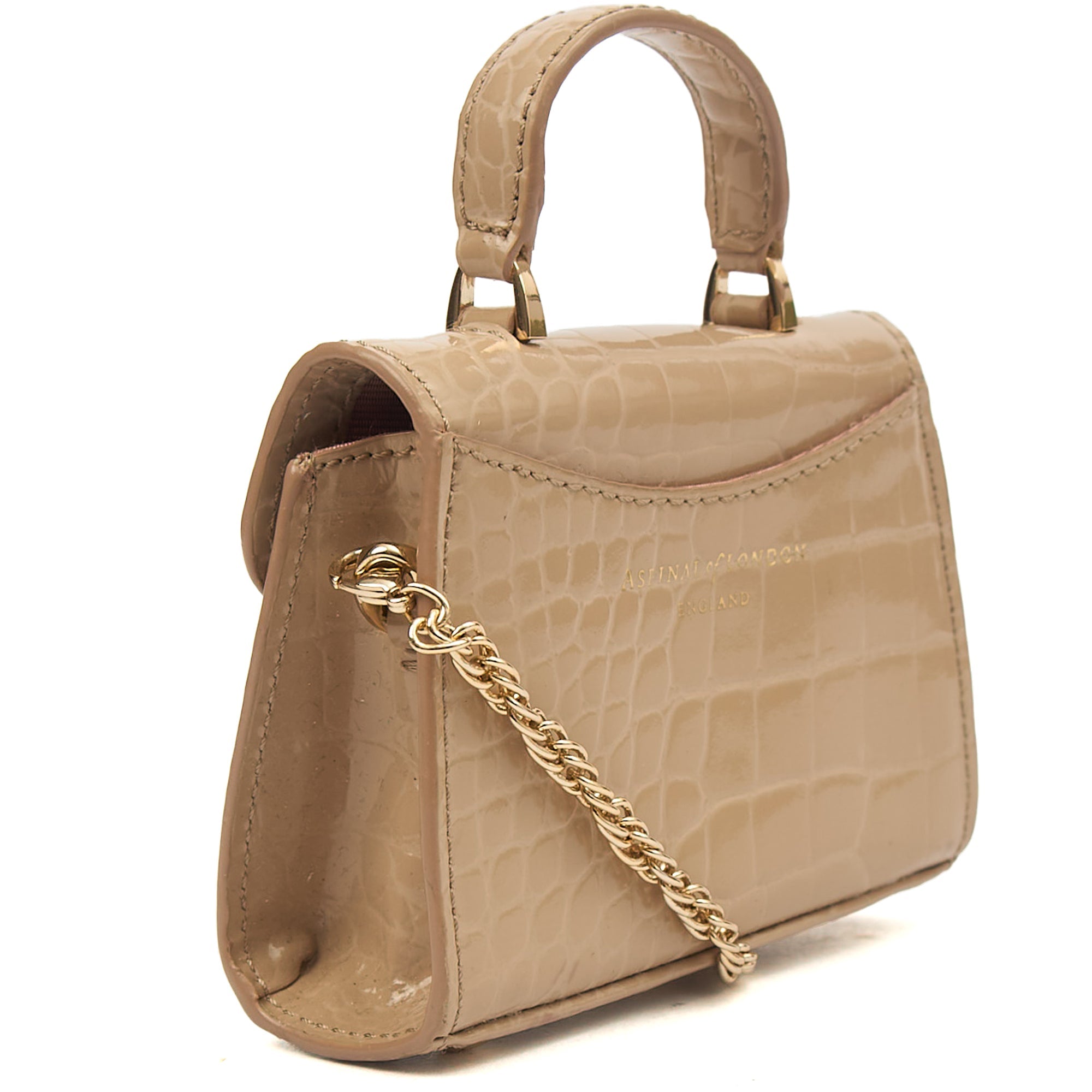 Aspinal of London Mini Bag Mayfair - Mini in Neutral, Exotic Effect Leather