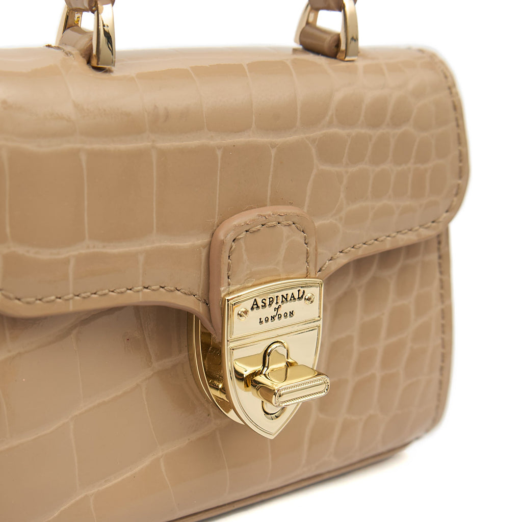 Aspinal of London Mini Bag Mayfair - Mini in Neutral, Exotic Effect Leather