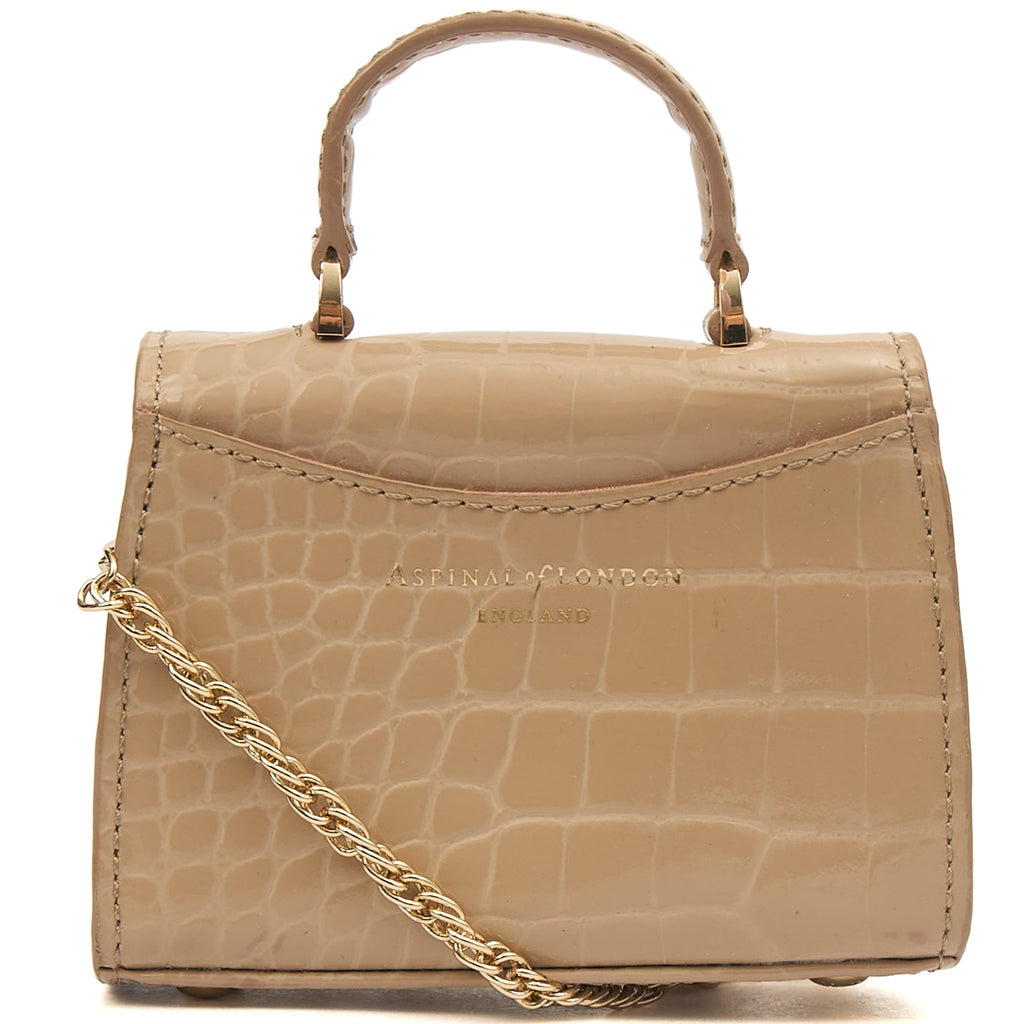 Aspinal of London Mini Bag Mayfair - Mini in Neutral, Exotic Effect Leather