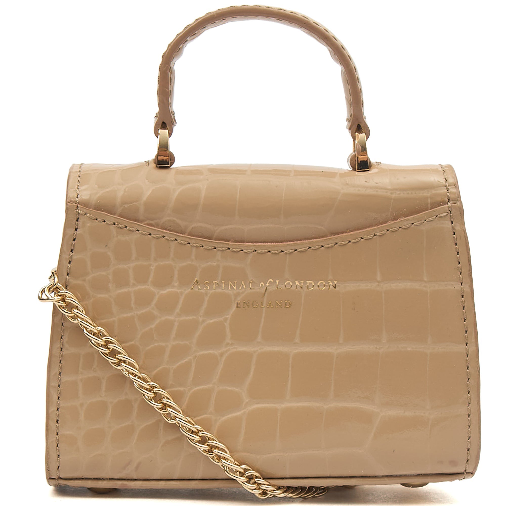Aspinal of London Mini Bag Mayfair - Mini in Neutral, Exotic Effect Leather