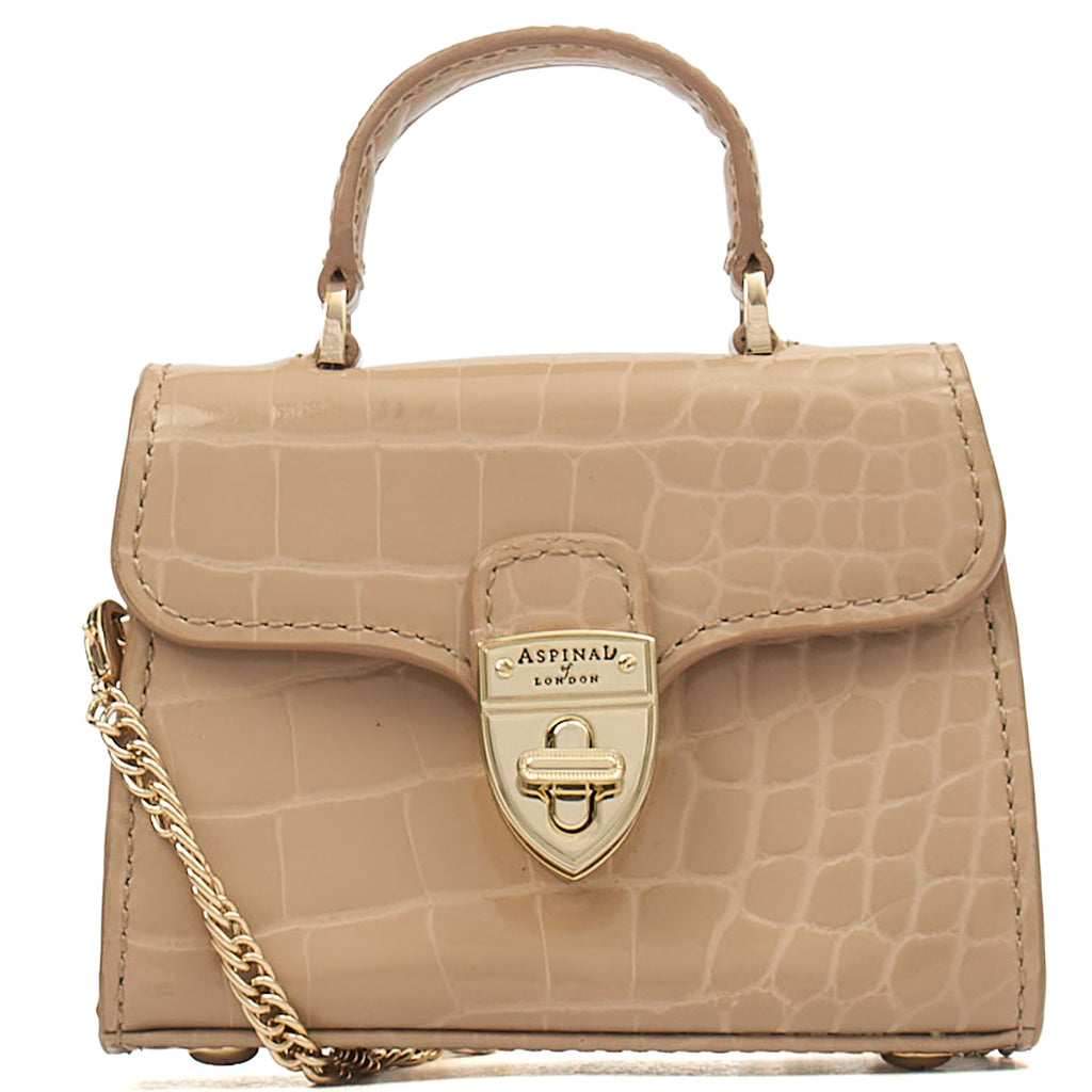 Aspinal of London Mini Bag Mayfair - Mini in Neutral, Exotic Effect Leather