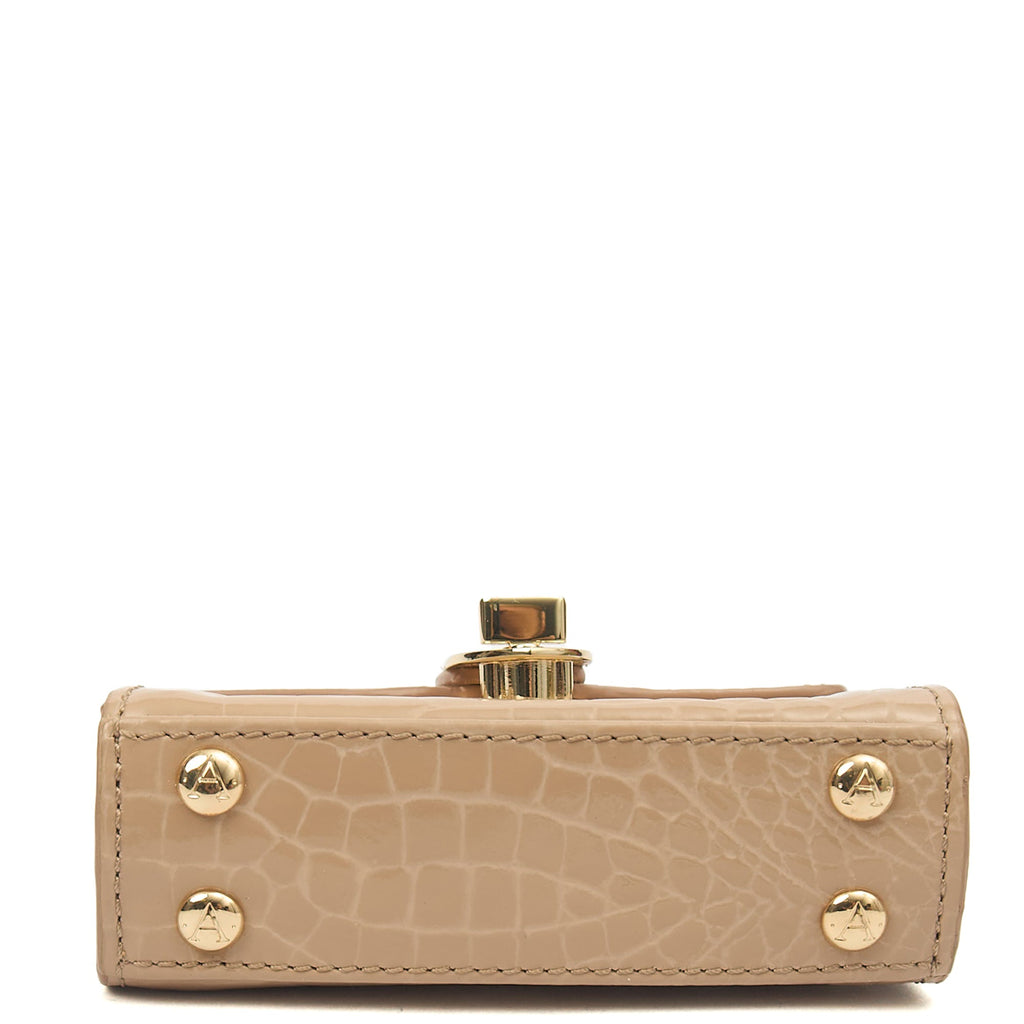 Aspinal of London Mini Bag Mayfair - Mini in Neutral, Exotic Effect Leather