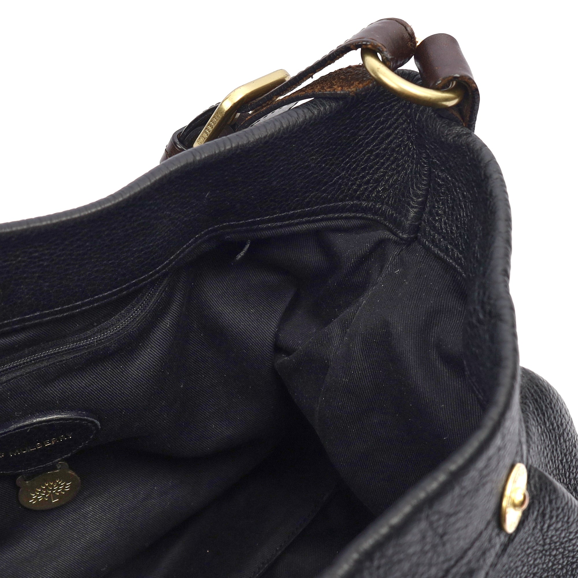 Mulberry Tote Mitzy Hobo in Black, Calfskin Leather