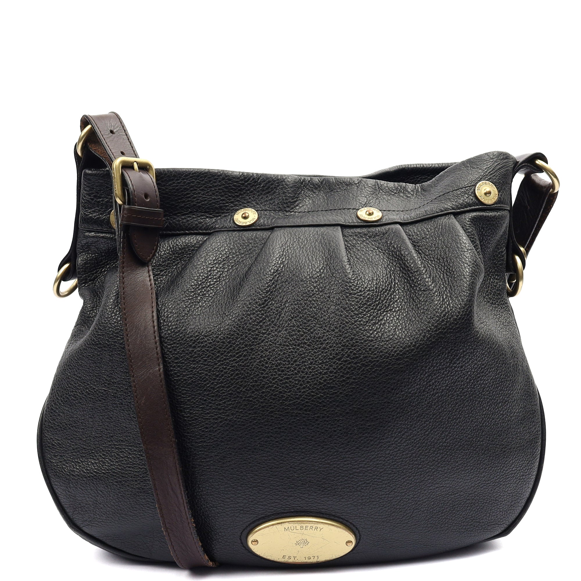 Mulberry Tote Mitzy Hobo in Black, Calfskin Leather