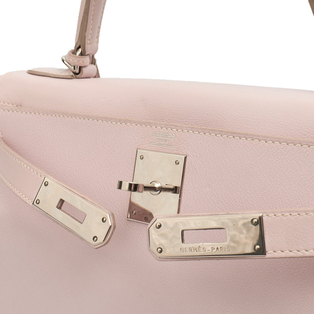 Hermes Top Handle Kelly 28 in Rose Dragee, Swift (Gulli35) Leather