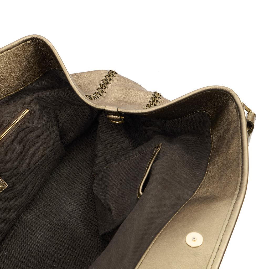 Burberry Tote Shoulder Bag in Metallic, Leather