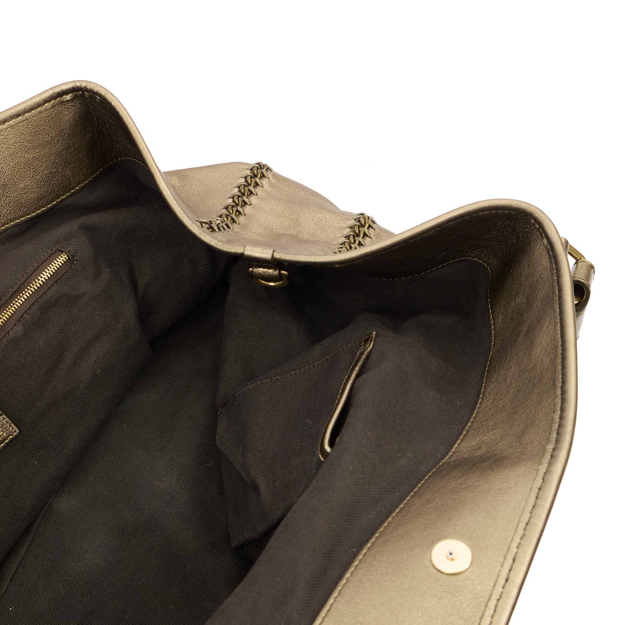 Burberry Tote Shoulder Bag in Metallic, Leather