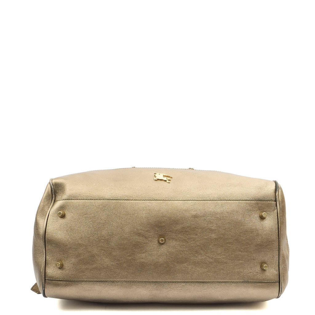 Burberry Tote Shoulder Bag in Metallic, Leather