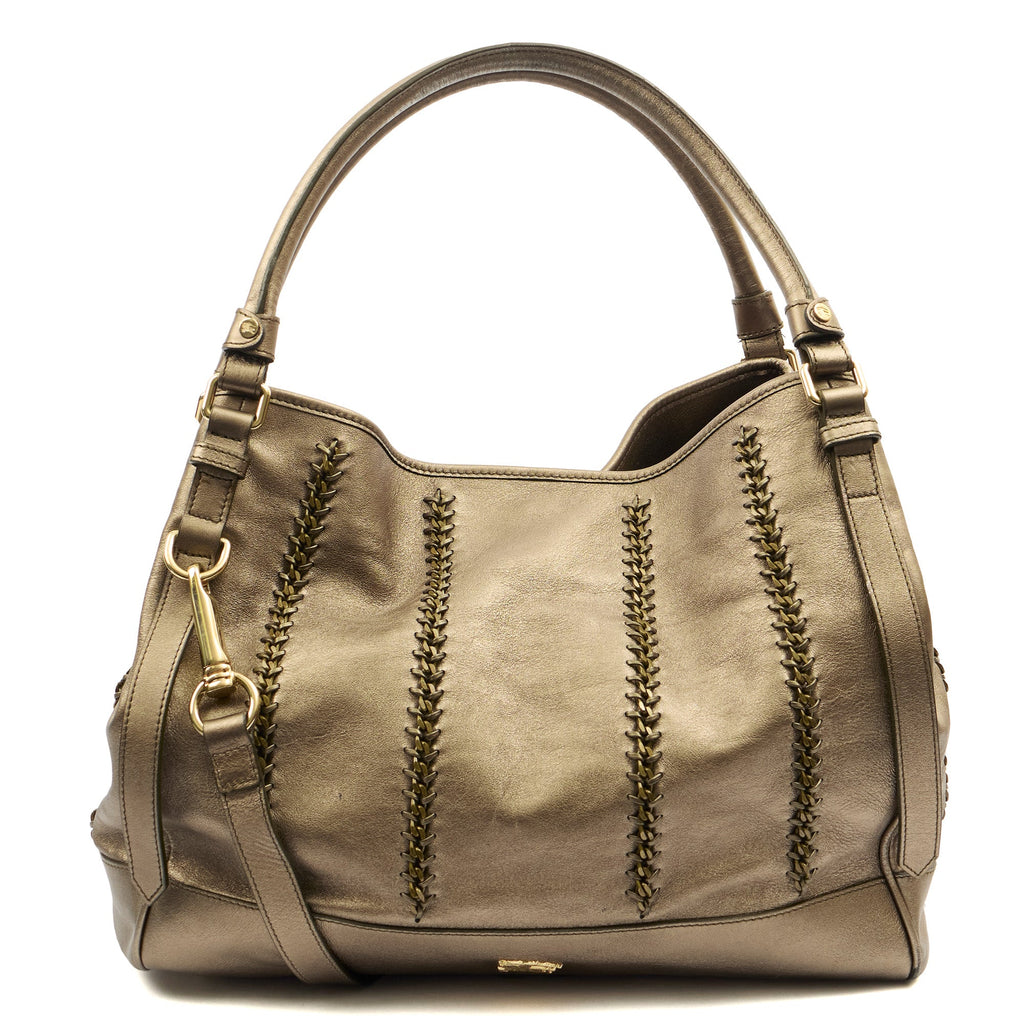 Burberry Tote Shoulder Bag in Metallic, Leather
