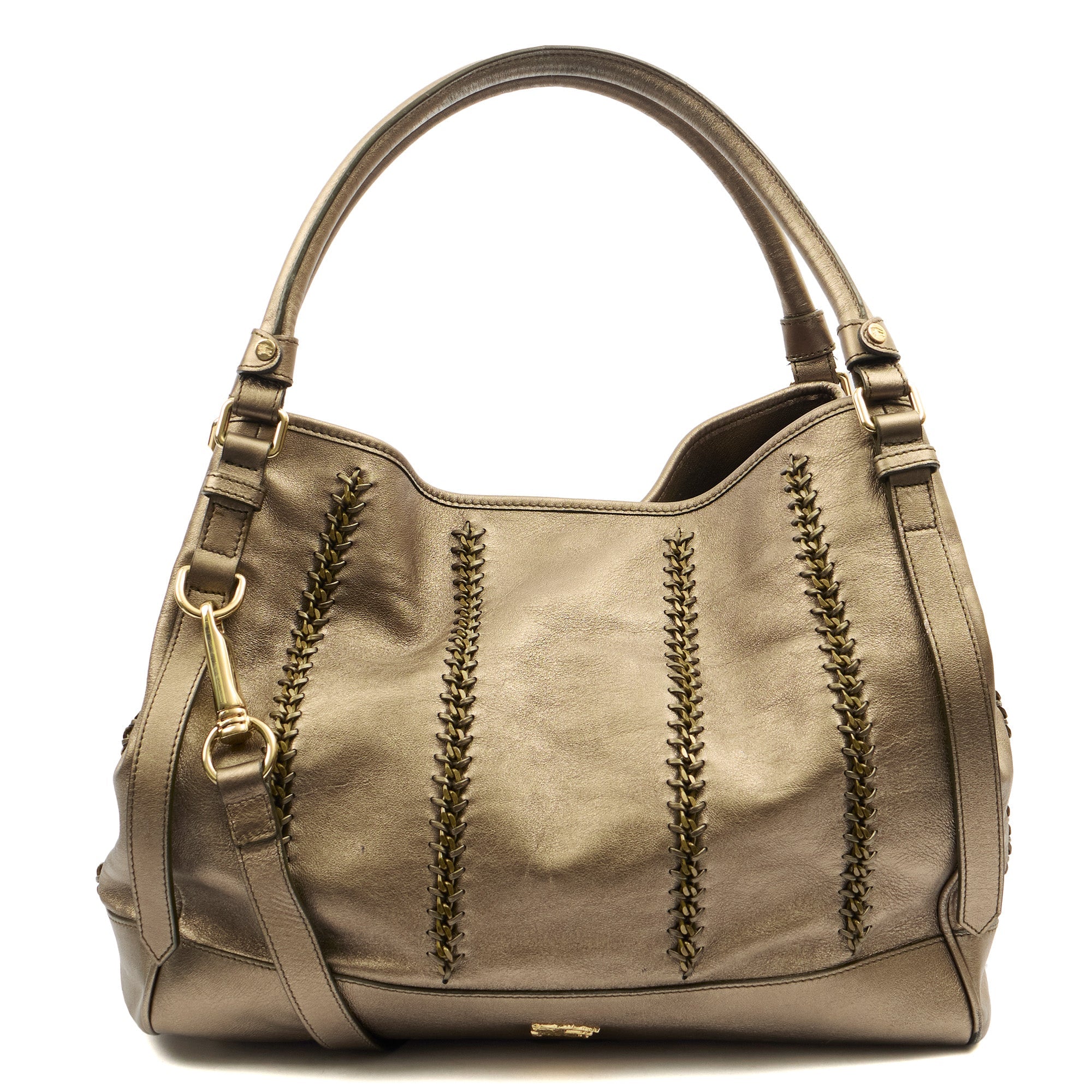 Burberry Tote Shoulder Bag in Metallic, Leather