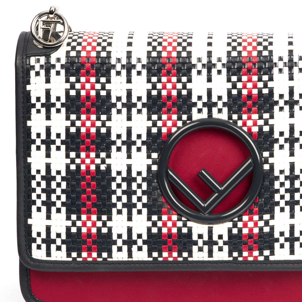 Fendi Shoulder Bag Kan I F Wallet On Chain in Multi, Leather
