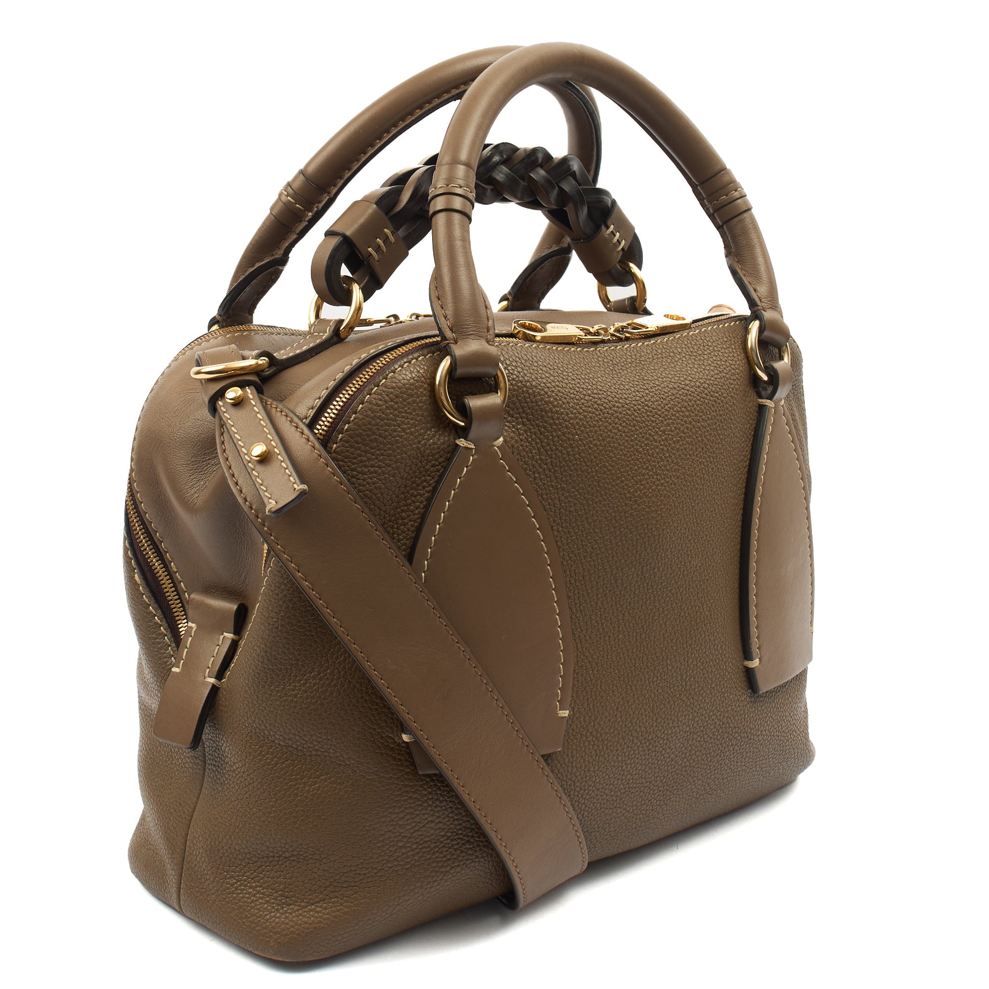 Chloe Top Handle Daria - Medium in Brown, Leather