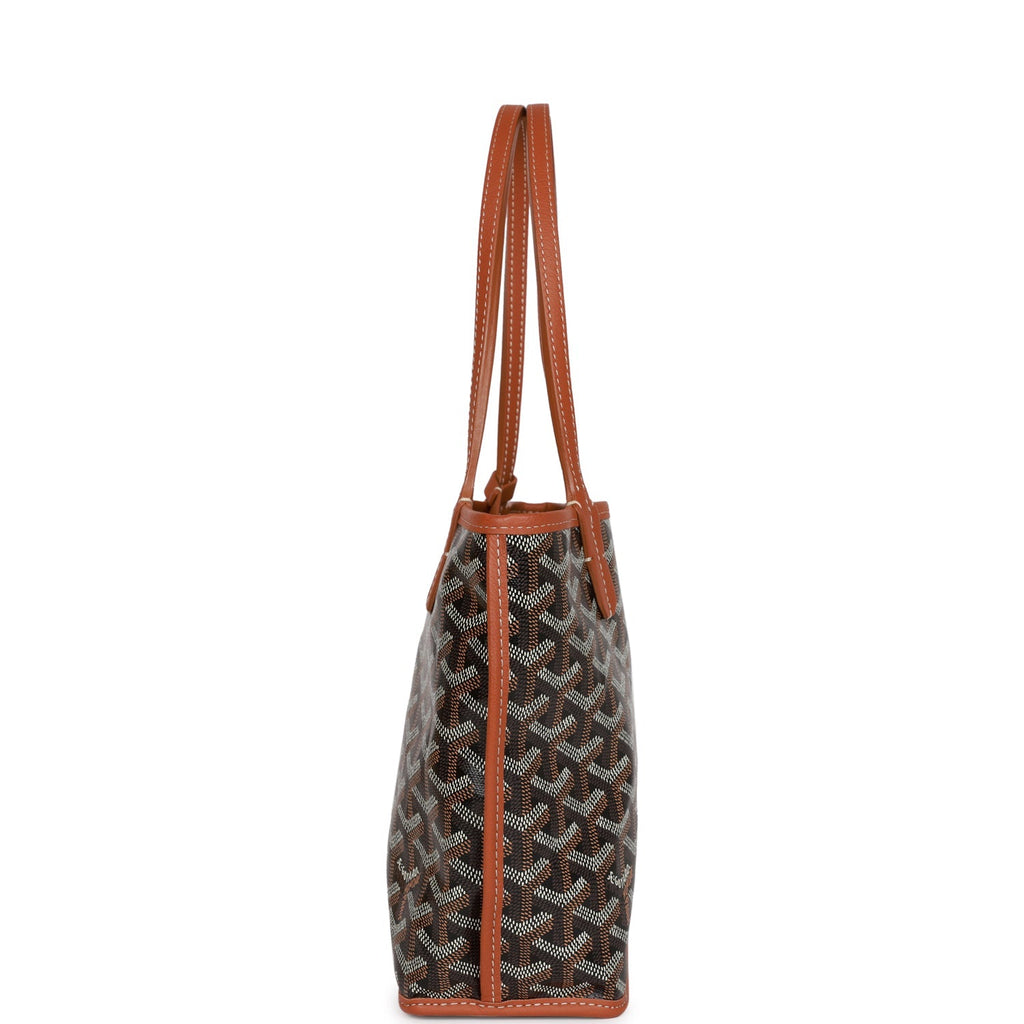 Goyard Goyardine Black Anjou Mini Reversible Tote Bag Palladium Hardware