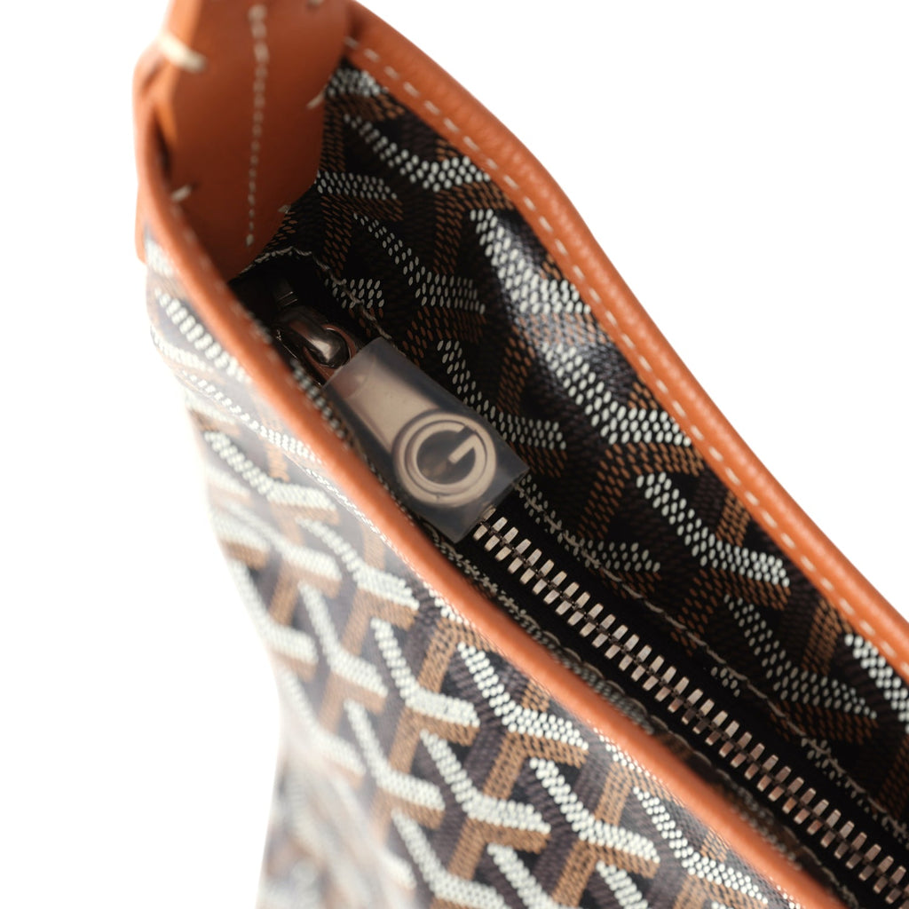 Goyard Goyardine Black and Brown Boheme Hobo Bag Palladium Hardware