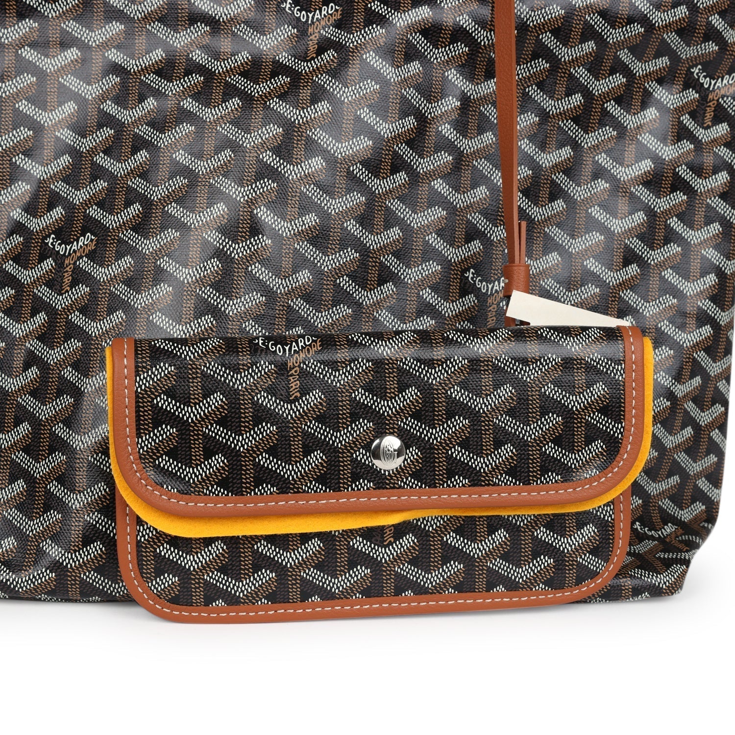 Goyard Goyardine Black and Brown Boheme Hobo Bag Palladium Hardware