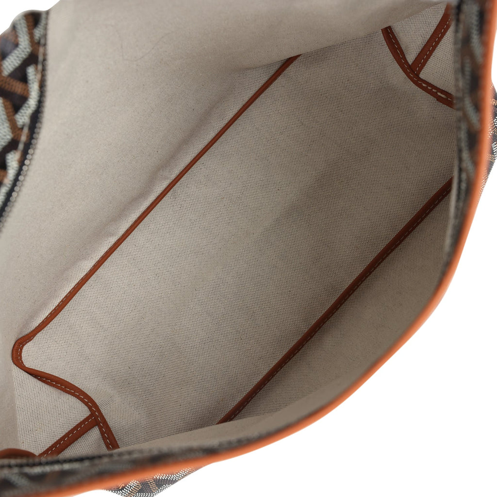 Goyard Goyardine Black and Brown Boheme Hobo Bag Palladium Hardware