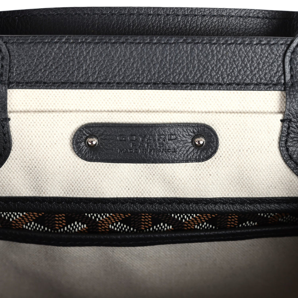 Goyard Saigon Tote Black Goyardine Canvas Palladium Hardware