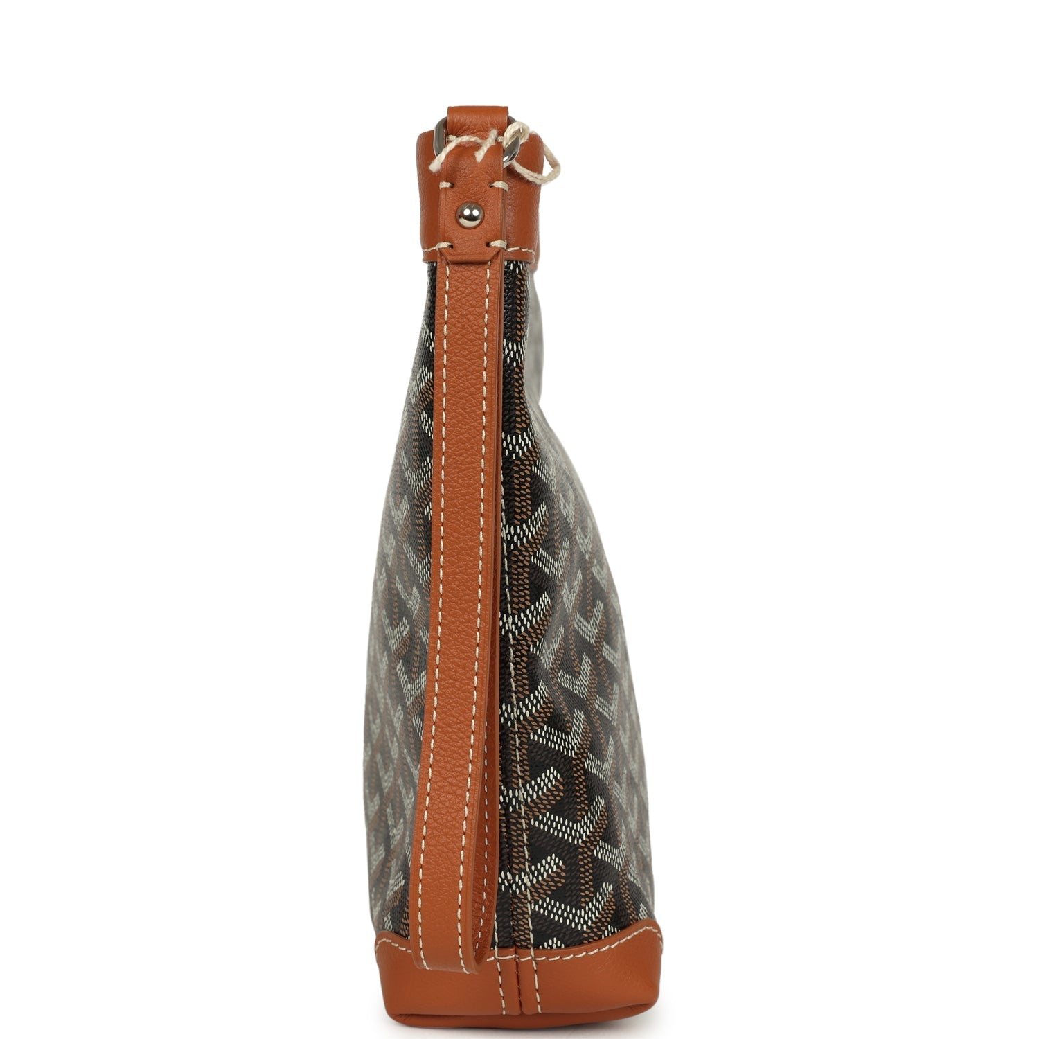 Goyard Goyardine Canvas Black and Brown Conti Pouch Palladium Hardware