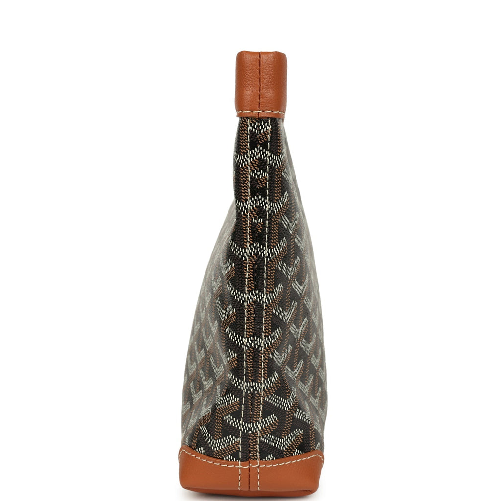 Goyard Goyardine Canvas Black and Brown Conti Pouch Palladium Hardware