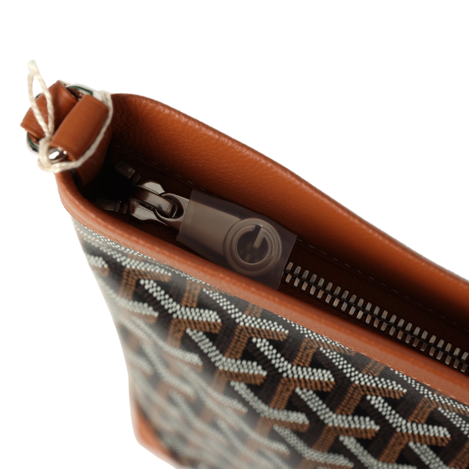 Goyard Goyardine Canvas Black and Brown Conti Pouch Palladium Hardware