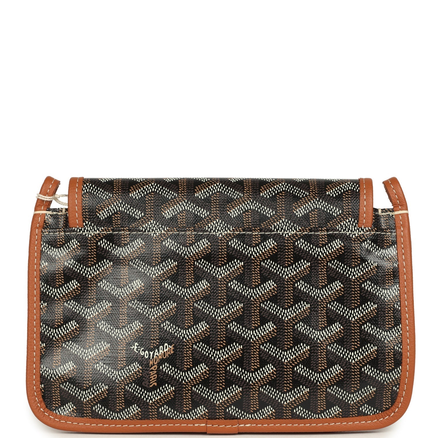 Goyard Goyardine Canvas Black and Brown Ladybug Plumet Pocket Wallet Palladium Hardware