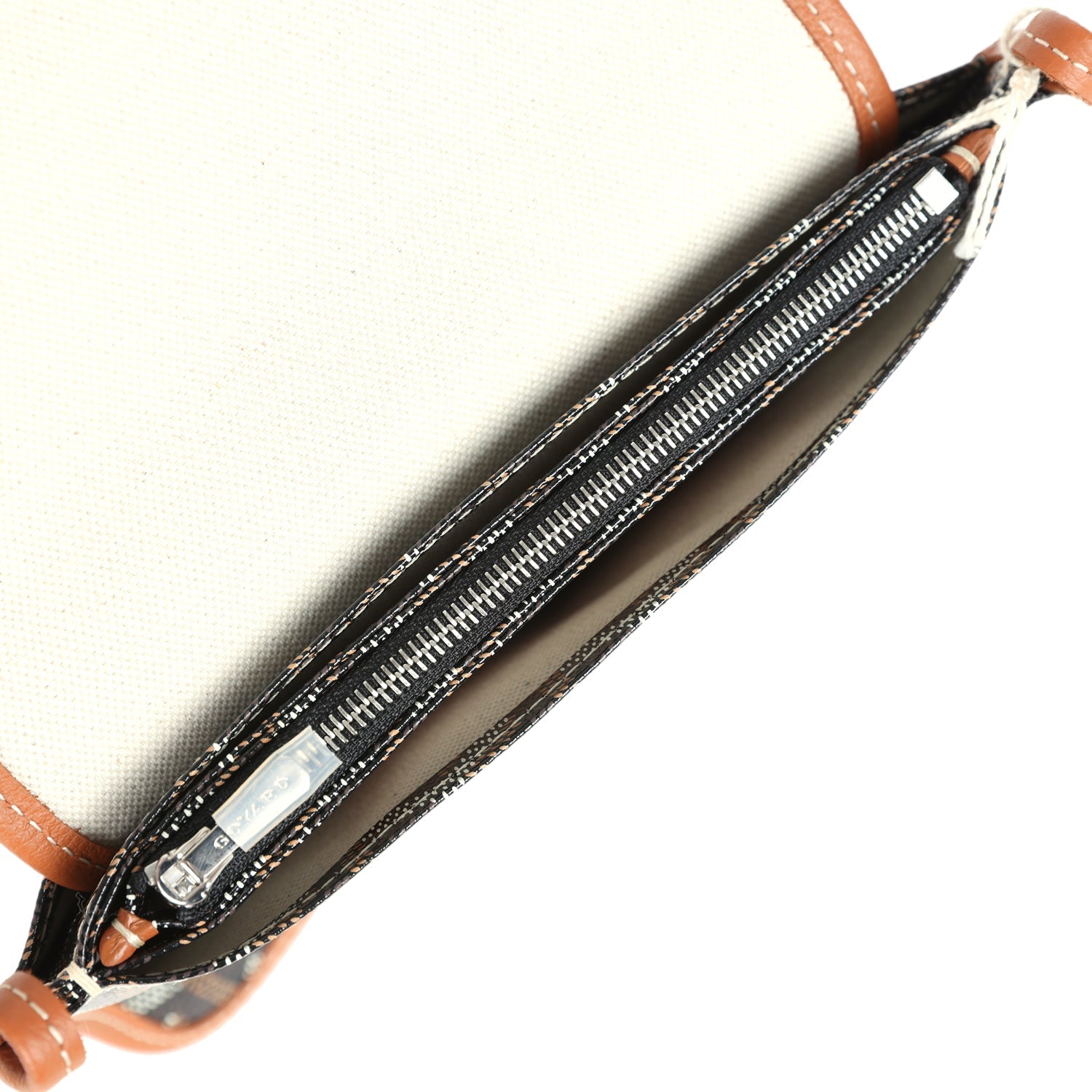 Goyard Goyardine Canvas Black and Brown Ladybug Plumet Pocket Wallet Palladium Hardware