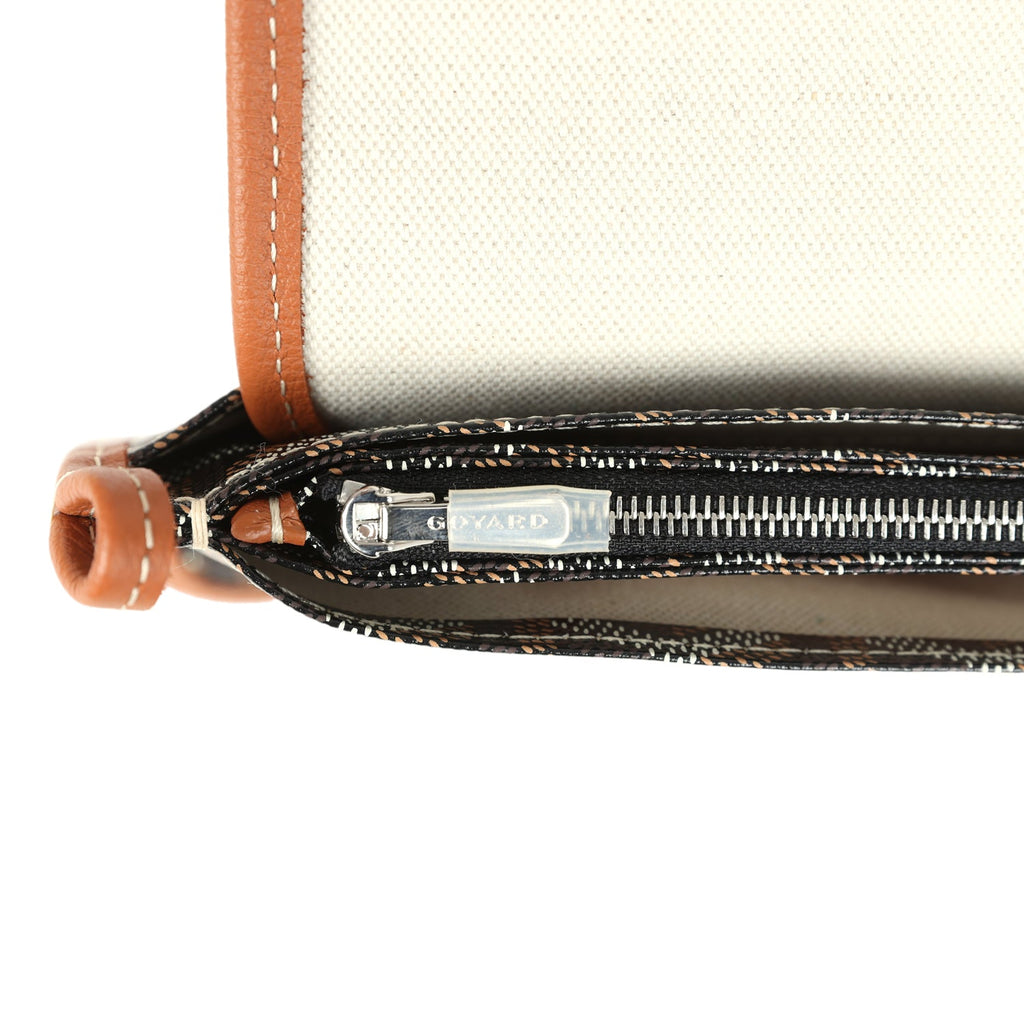 Goyard Goyardine Canvas Black and Brown Ladybug Plumet Pocket Wallet Palladium Hardware