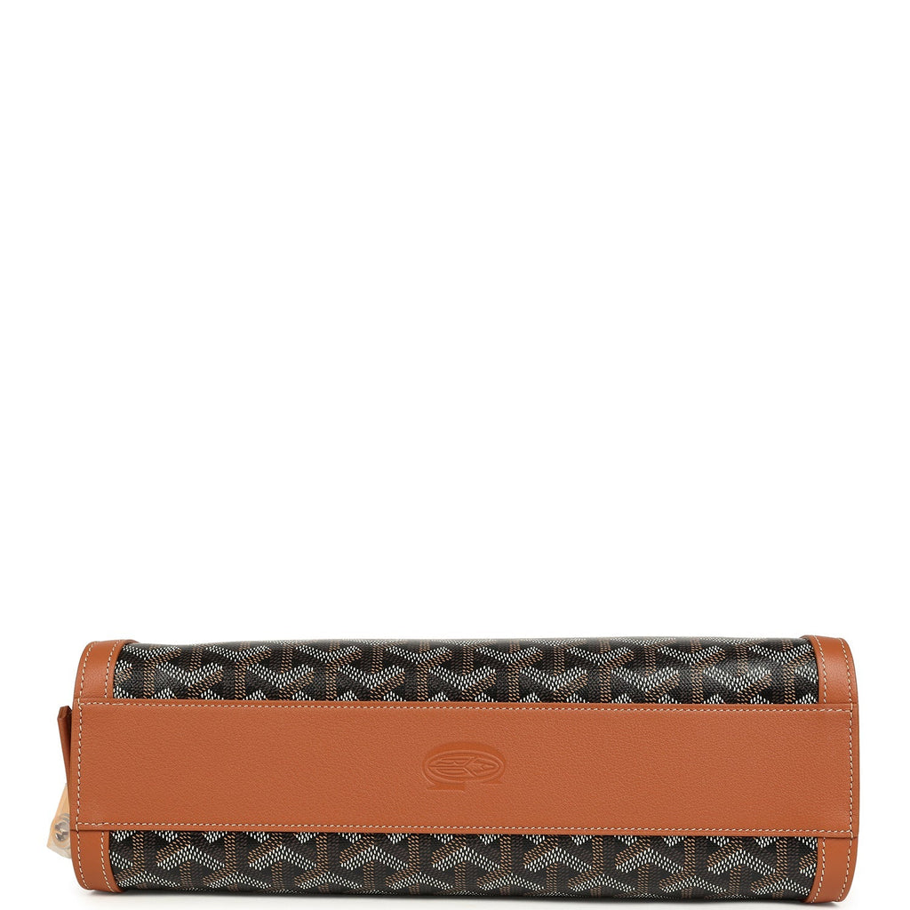 Goyard Goyardine Canvas Bonbonnière Bag Black and Brown Chevroches Calfskin Palladium Hardware