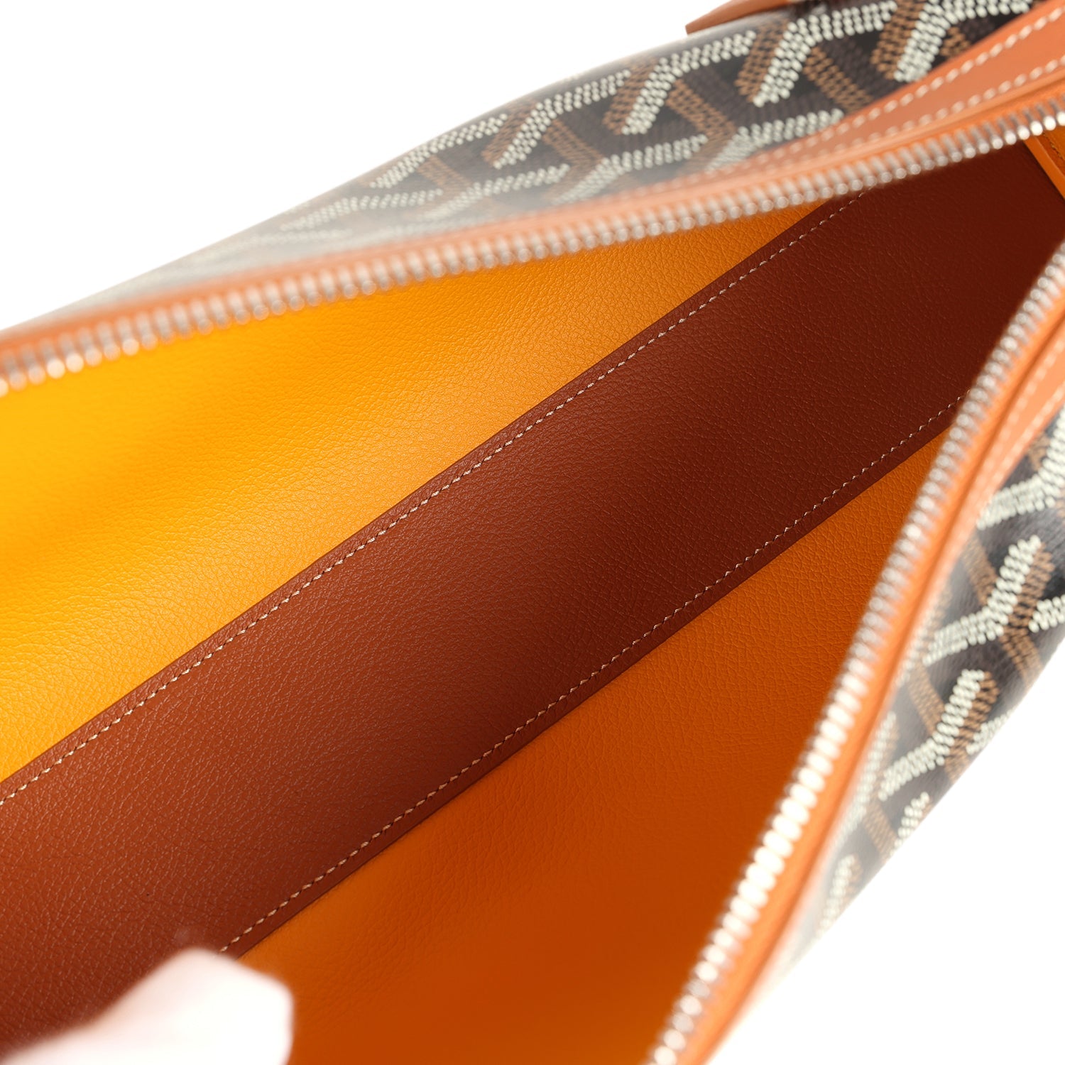 Goyard Goyardine Canvas Bonbonnière Bag Black and Brown Chevroches Calfskin Palladium Hardware