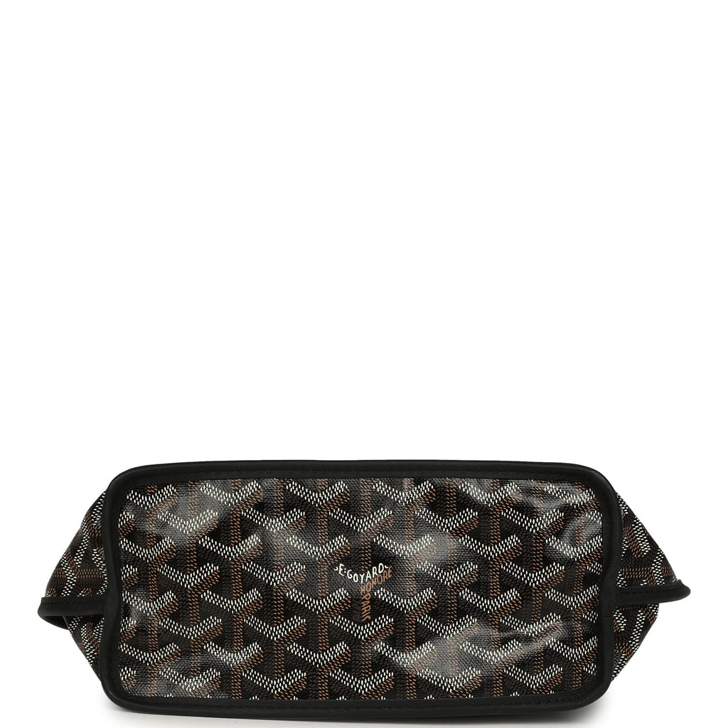 Goyard Goyardine Hand-Painted Heart Anjou Black Mini Bag Palladium Hardware