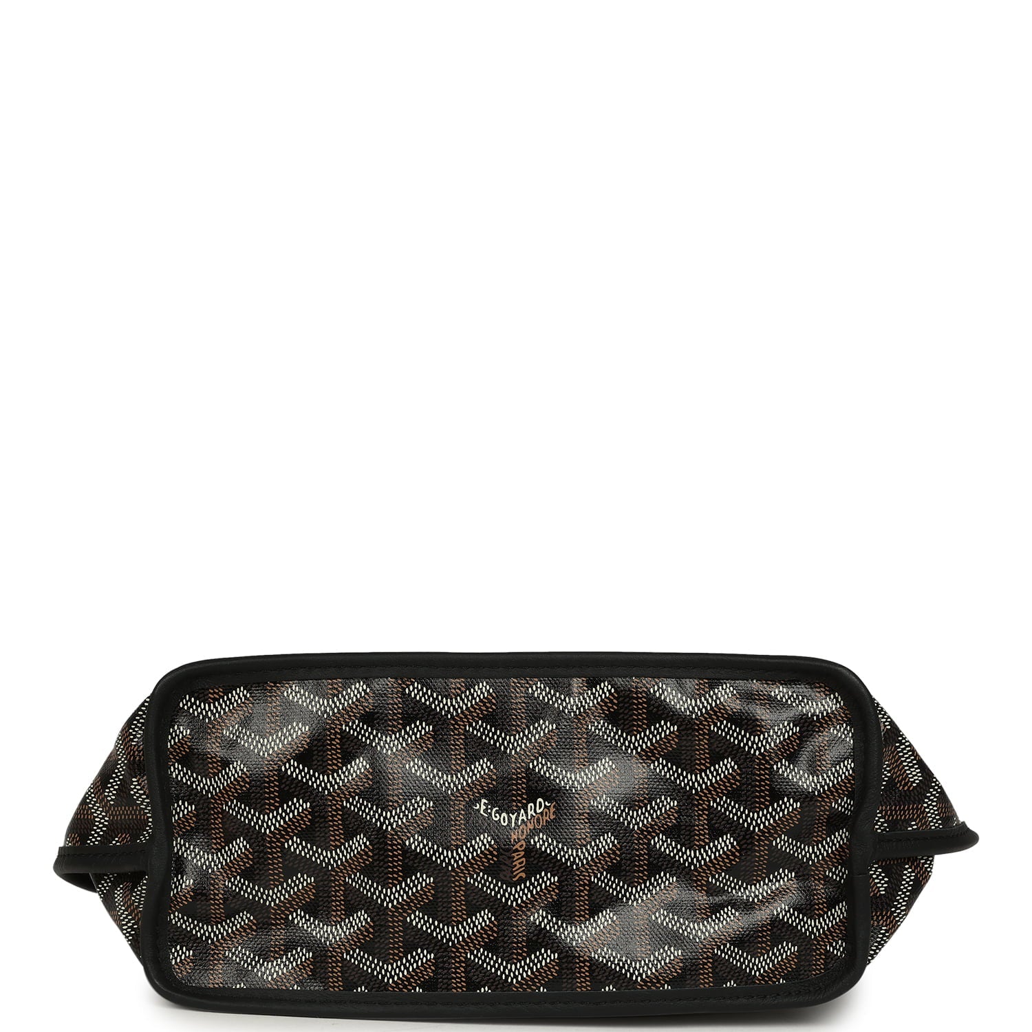 Goyard Goyardine Hand-Painted Heart Anjou Black Mini Bag Palladium Hardware