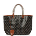 Goyard Goyardine Black and Brown Saint Louis PM Tote Bag Palladium Hardware