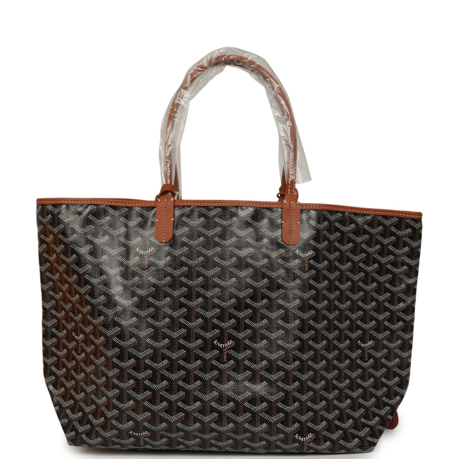 Goyard Goyardine Black and Brown Saint Louis PM Tote Bag Palladium Hardware