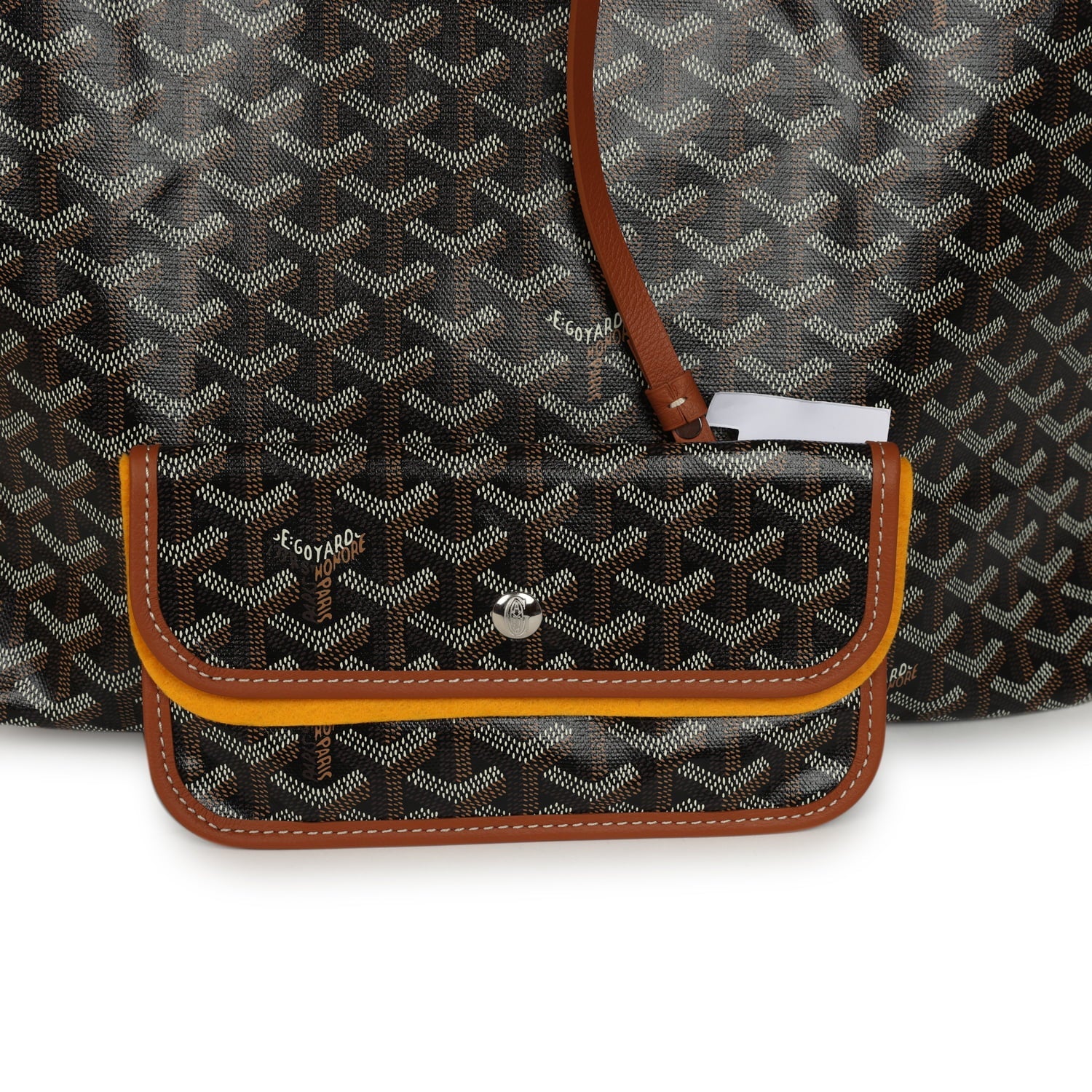 Goyard Goyardine Black and Brown Saint Louis PM Tote Bag Palladium Hardware