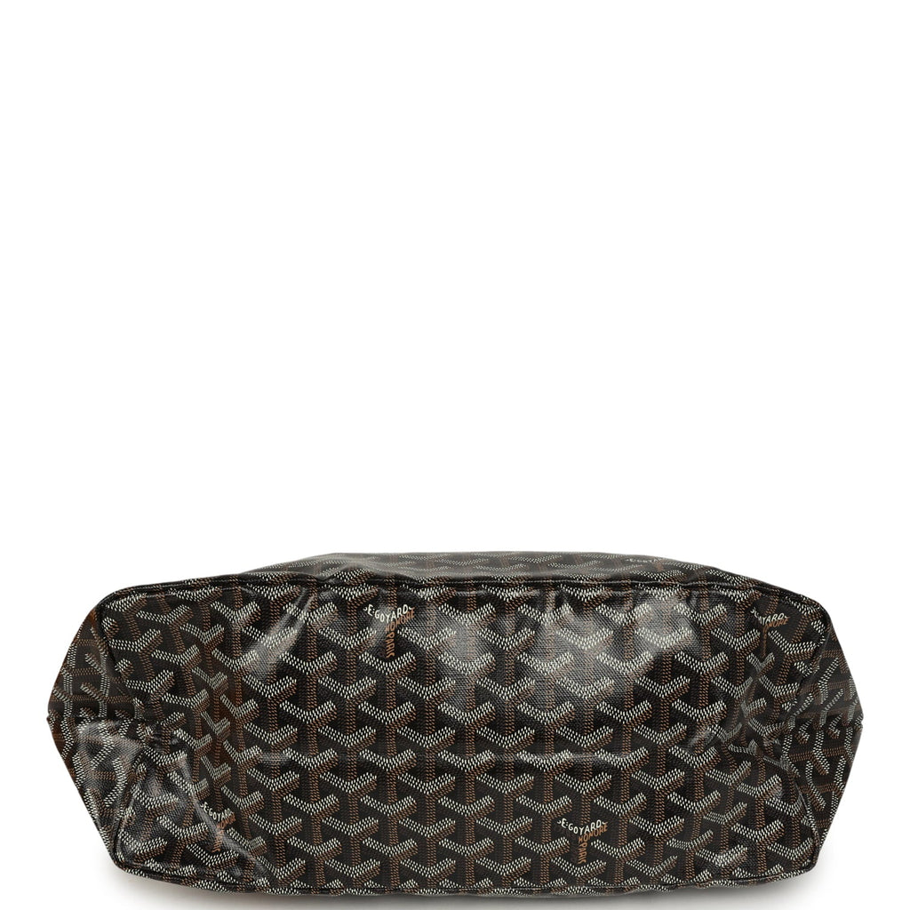 Goyard Goyardine Black and Brown Saint Louis PM Tote Bag Palladium Hardware