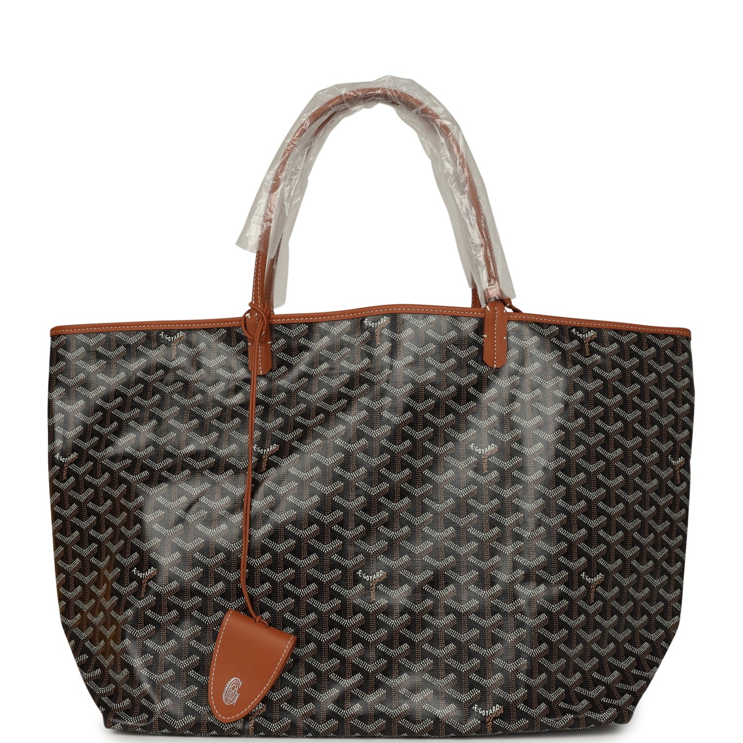 Goyard Goyardine Black and Brown Saint Louis GM Tote Bag Palladium Hardware
