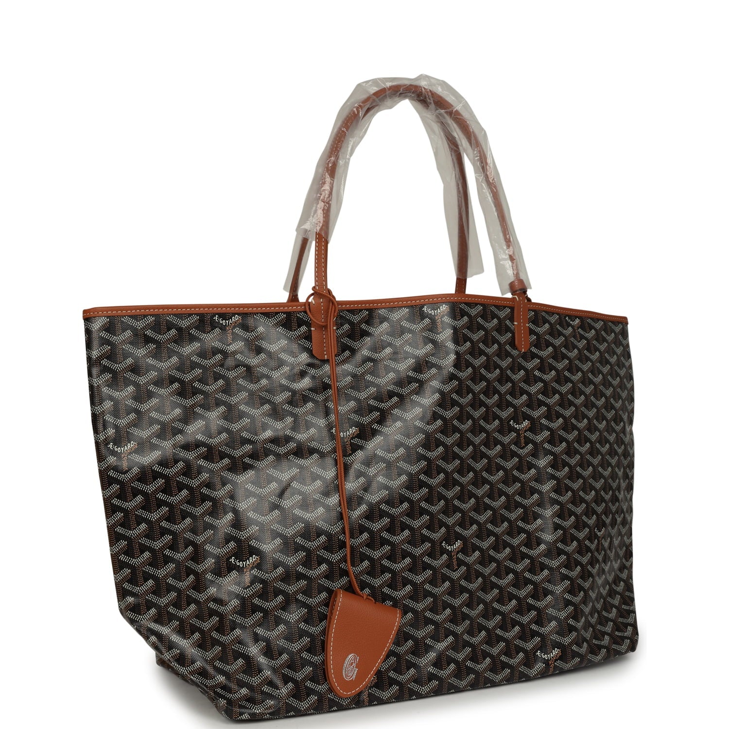 Goyard Goyardine Black and Brown Saint Louis GM Tote Bag Palladium Hardware
