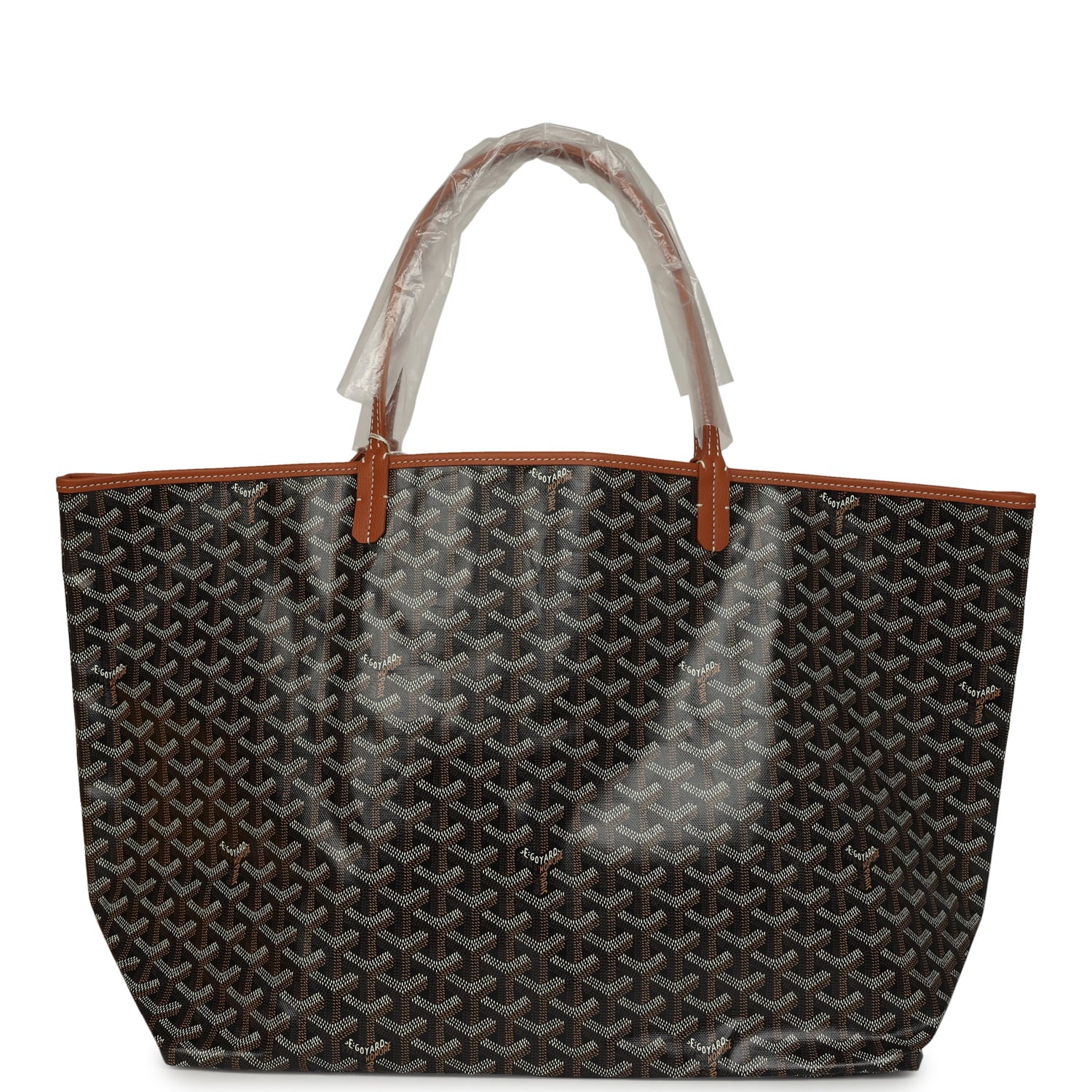 Goyard Goyardine Black and Brown Saint Louis GM Tote Bag Palladium Hardware
